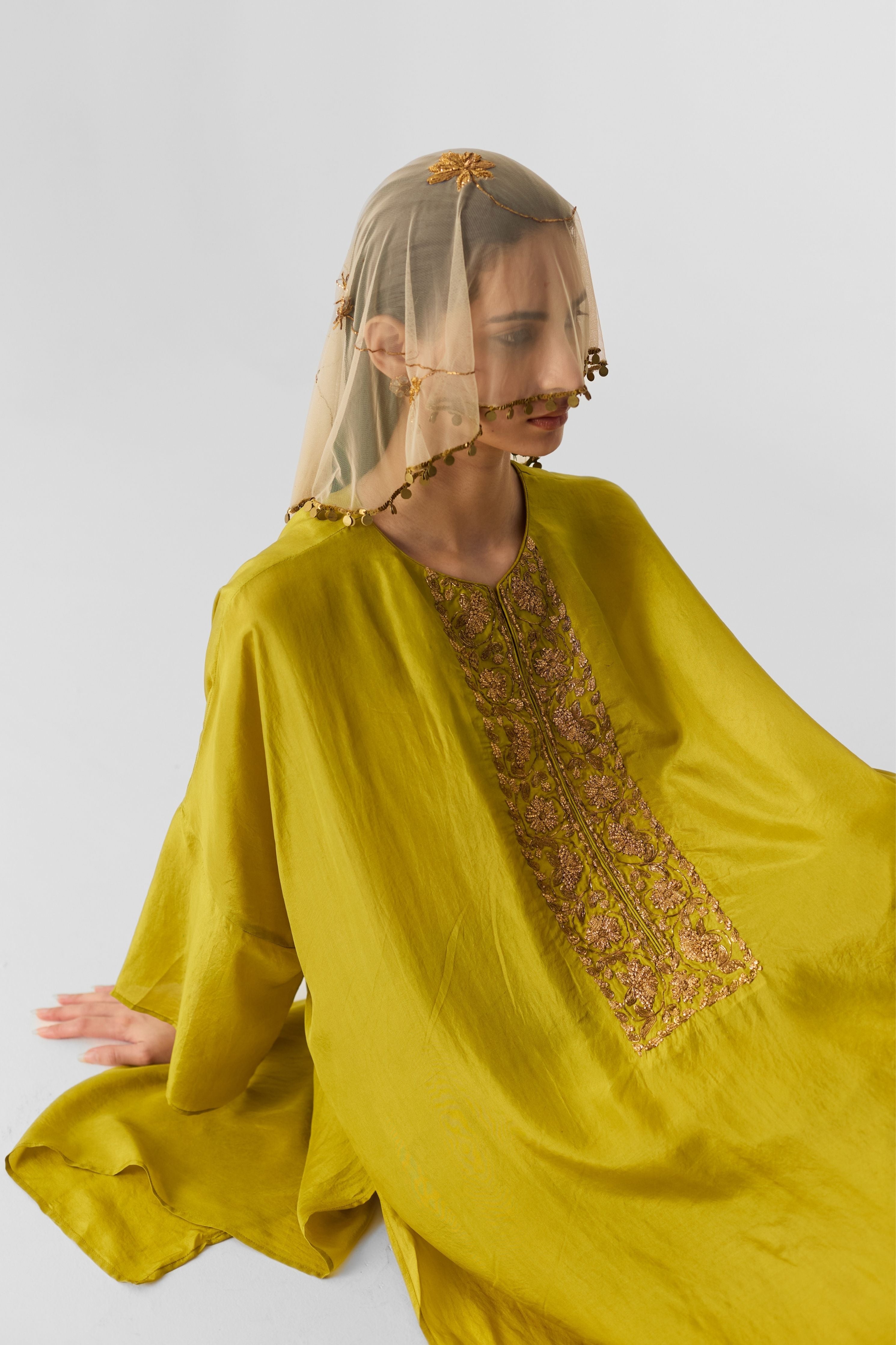 Lime Kaftan Set