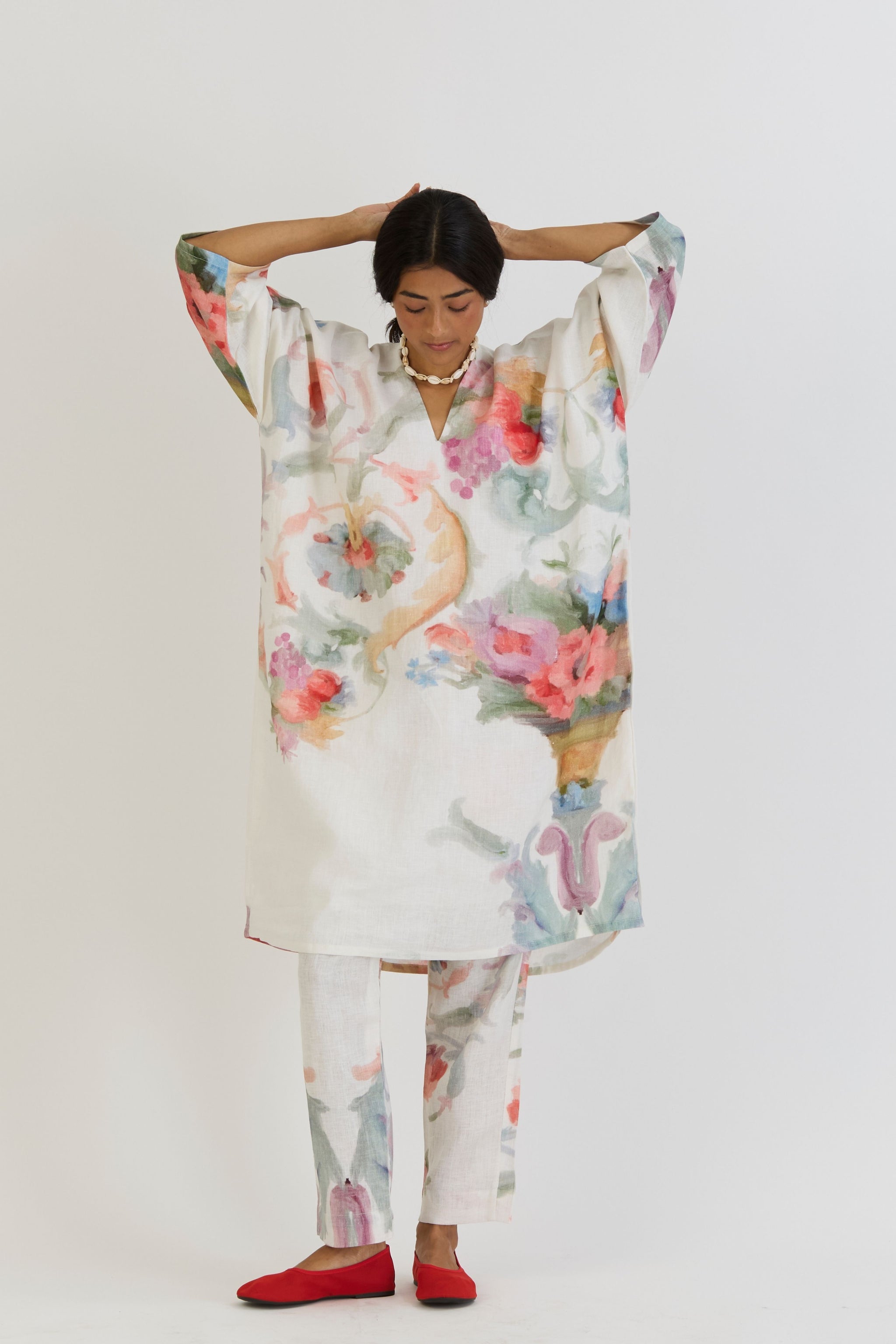 Morello Linen Kaftan Kurta Set