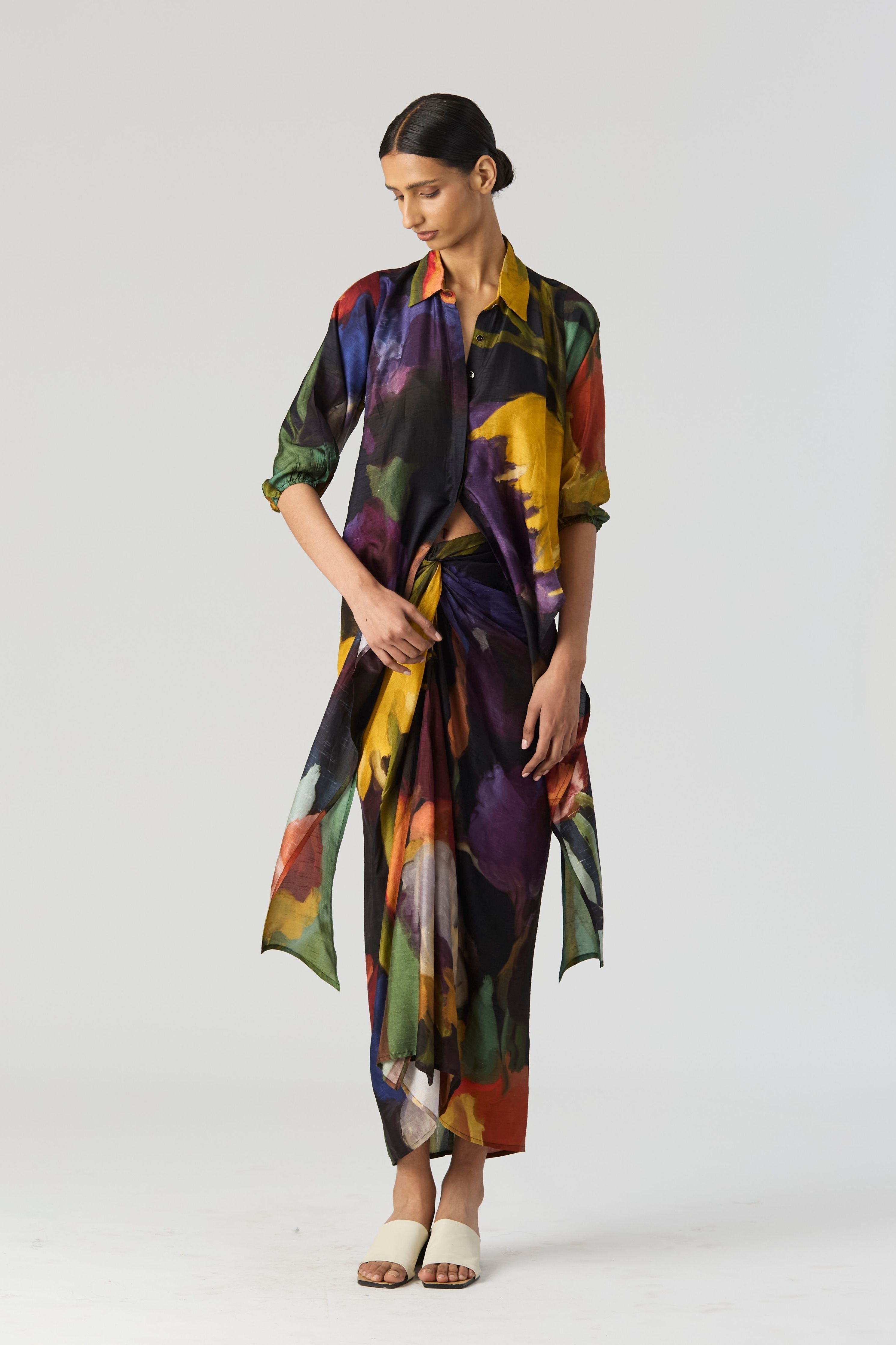 Ivy Tie Up Top And Skirt Set