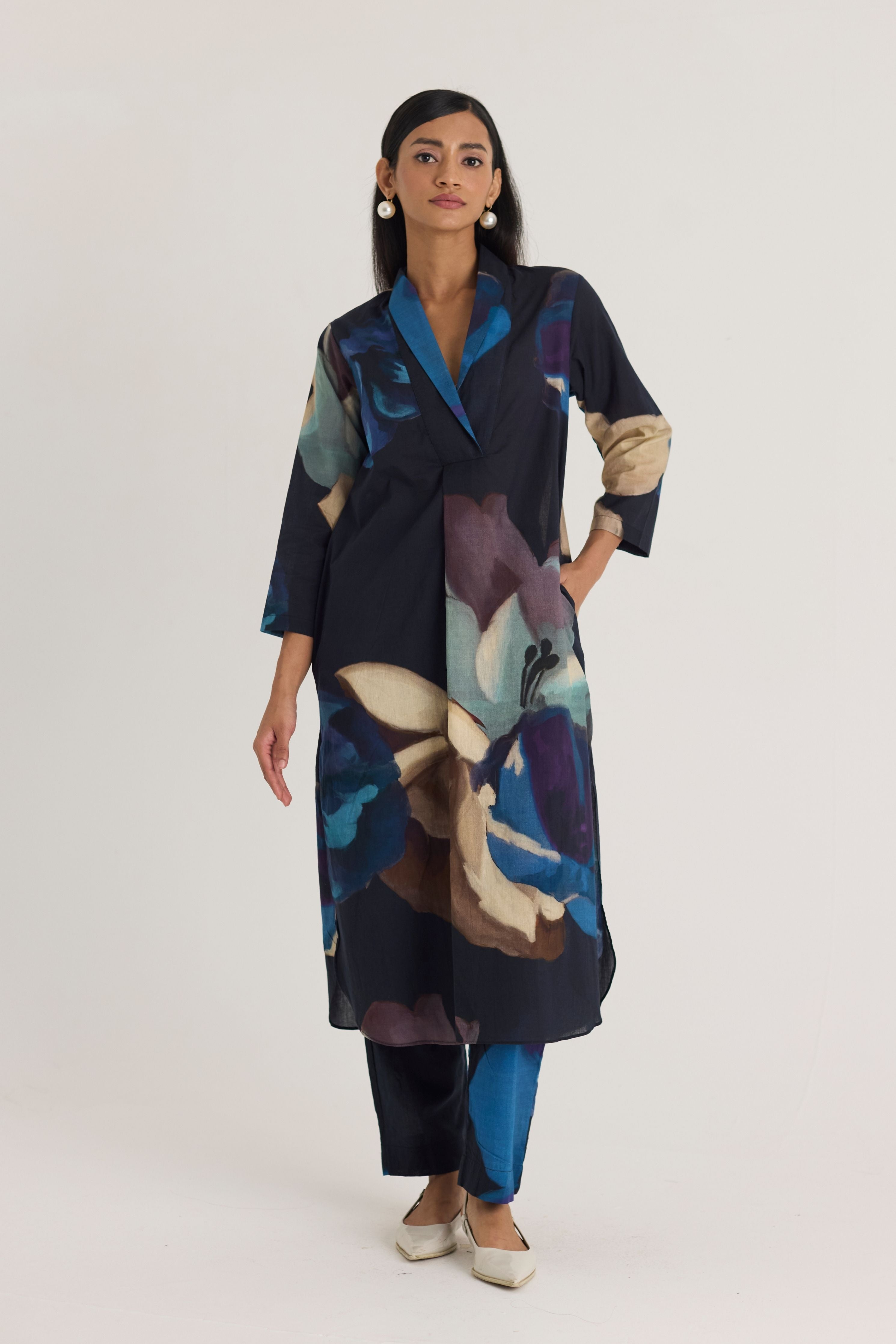 Rocco  Shawl Collar Kurta Set