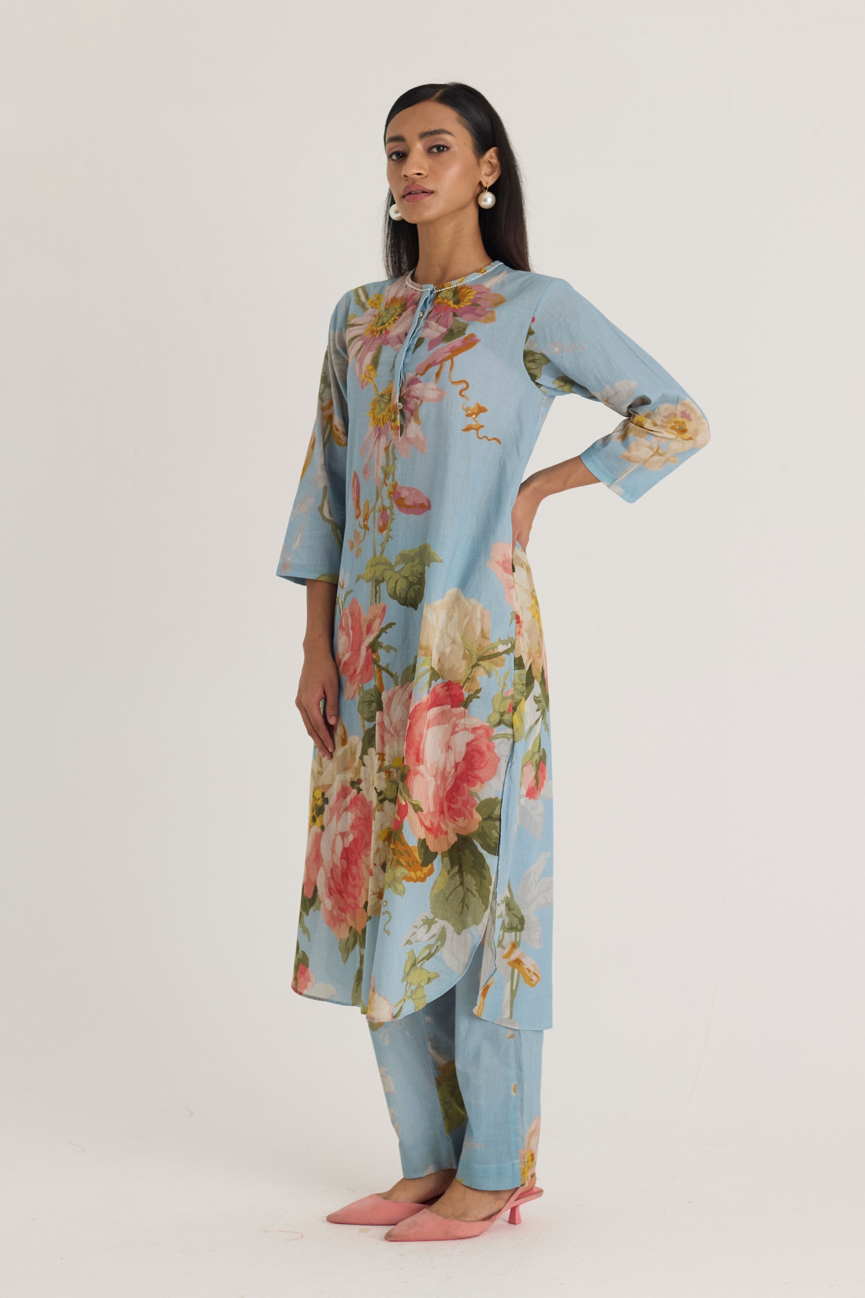 Taffy Long Cotton Kurta Set