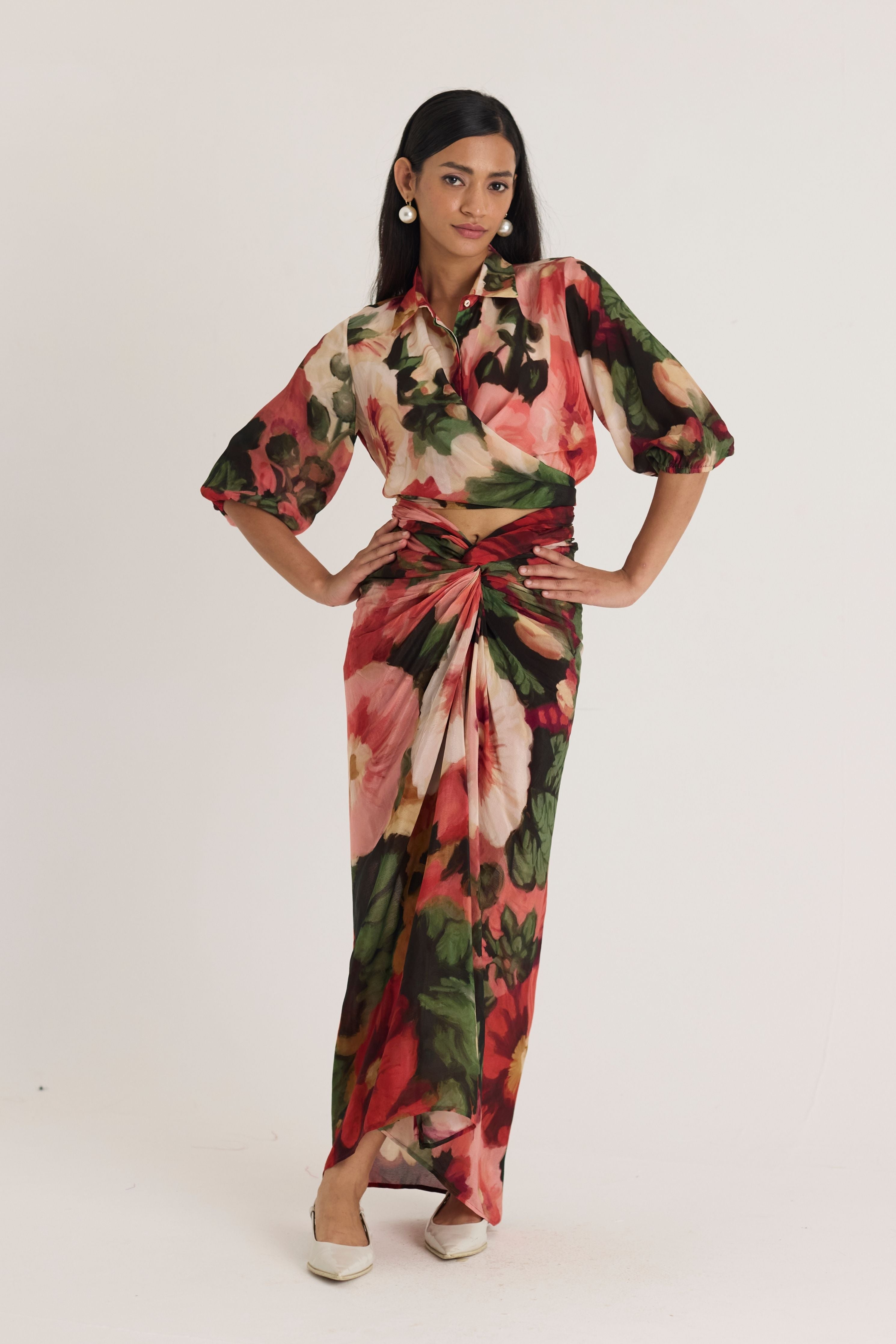 Scarlett  Tie -Up Top & Skirt Set