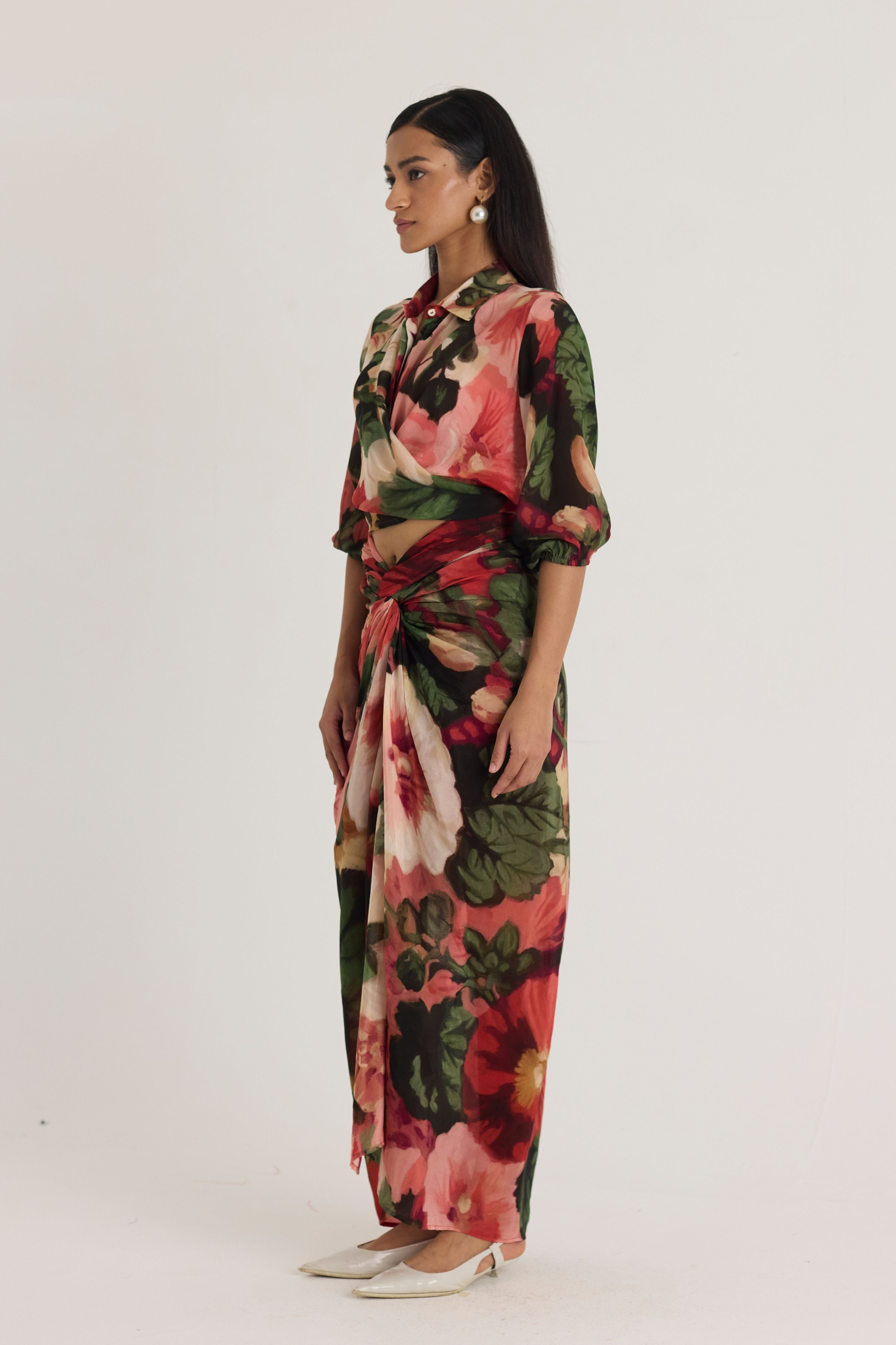 Scarlett  Tie -Up Top & Skirt Set