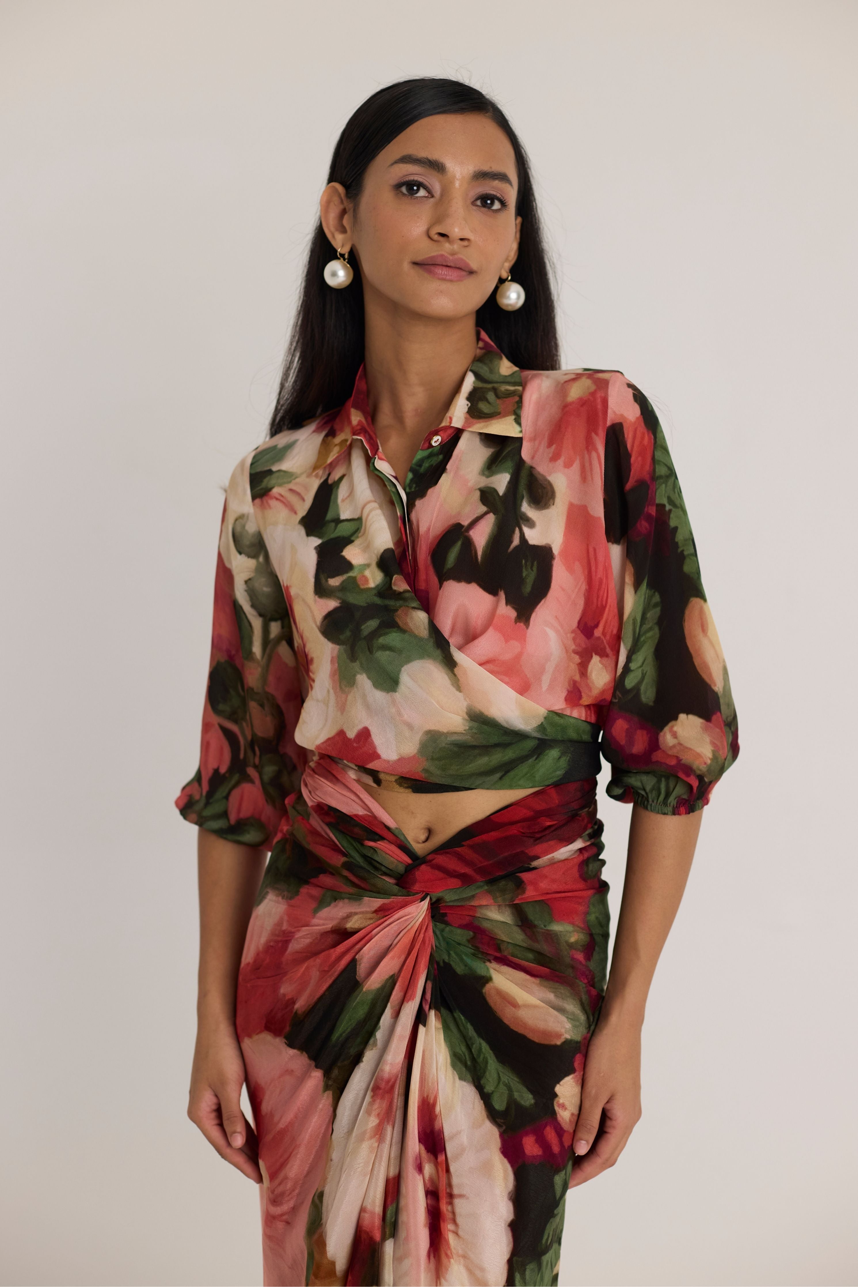Scarlett  Tie -Up Top & Skirt Set