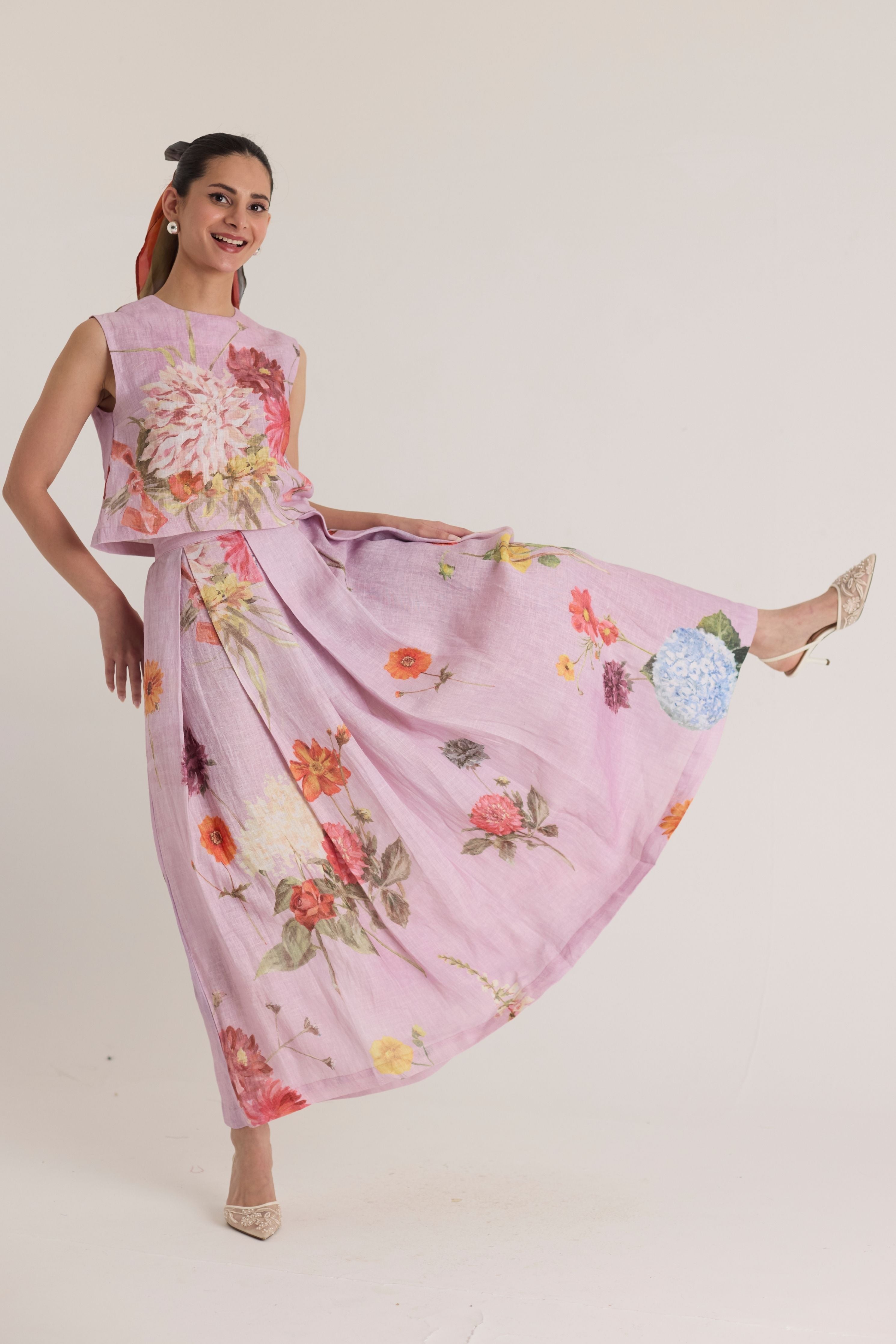 Giggle Berry  Linen Top & Skirt Set