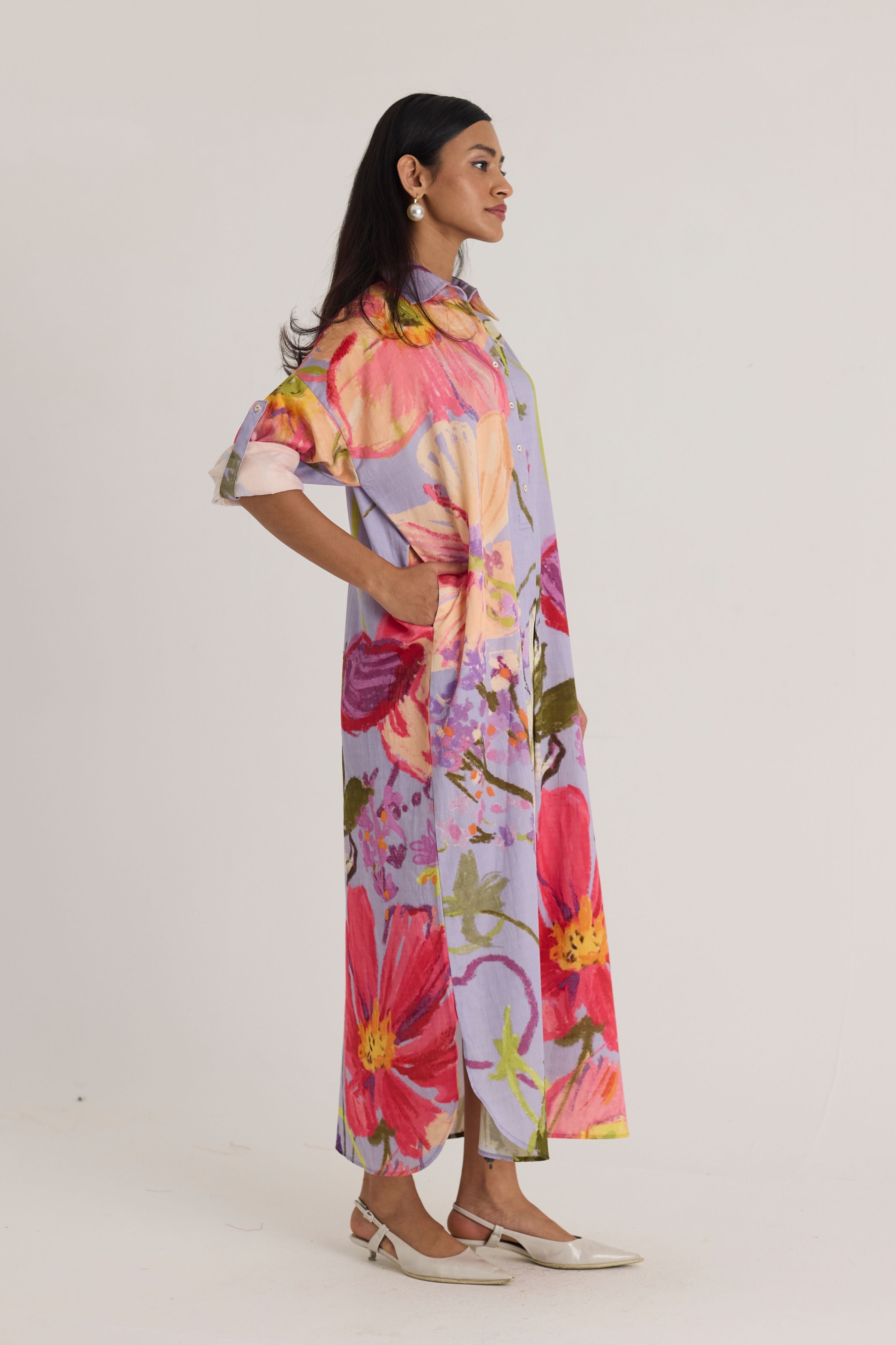 Dolly Purple Shirt Dress