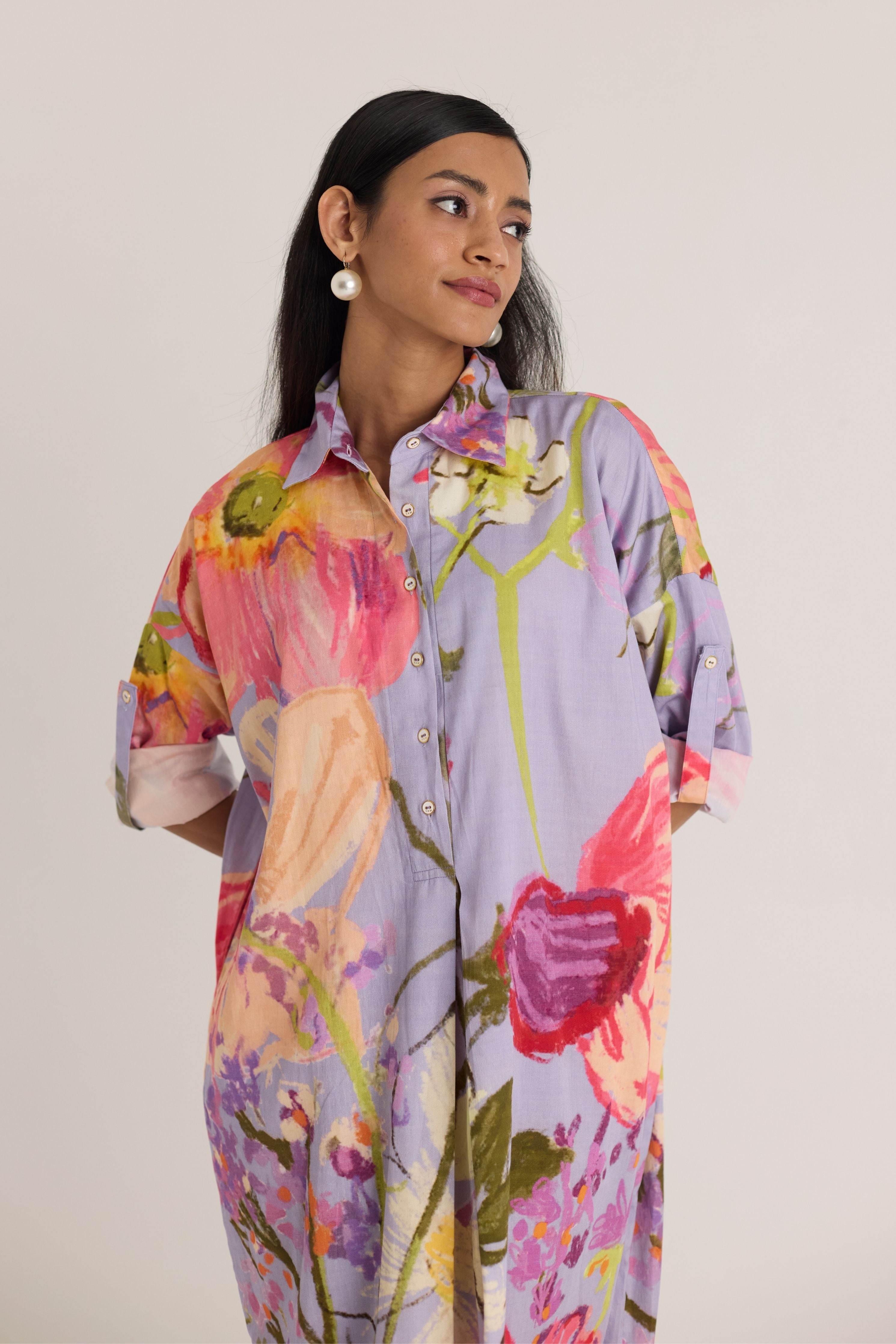 Dolly Purple Shirt Dress