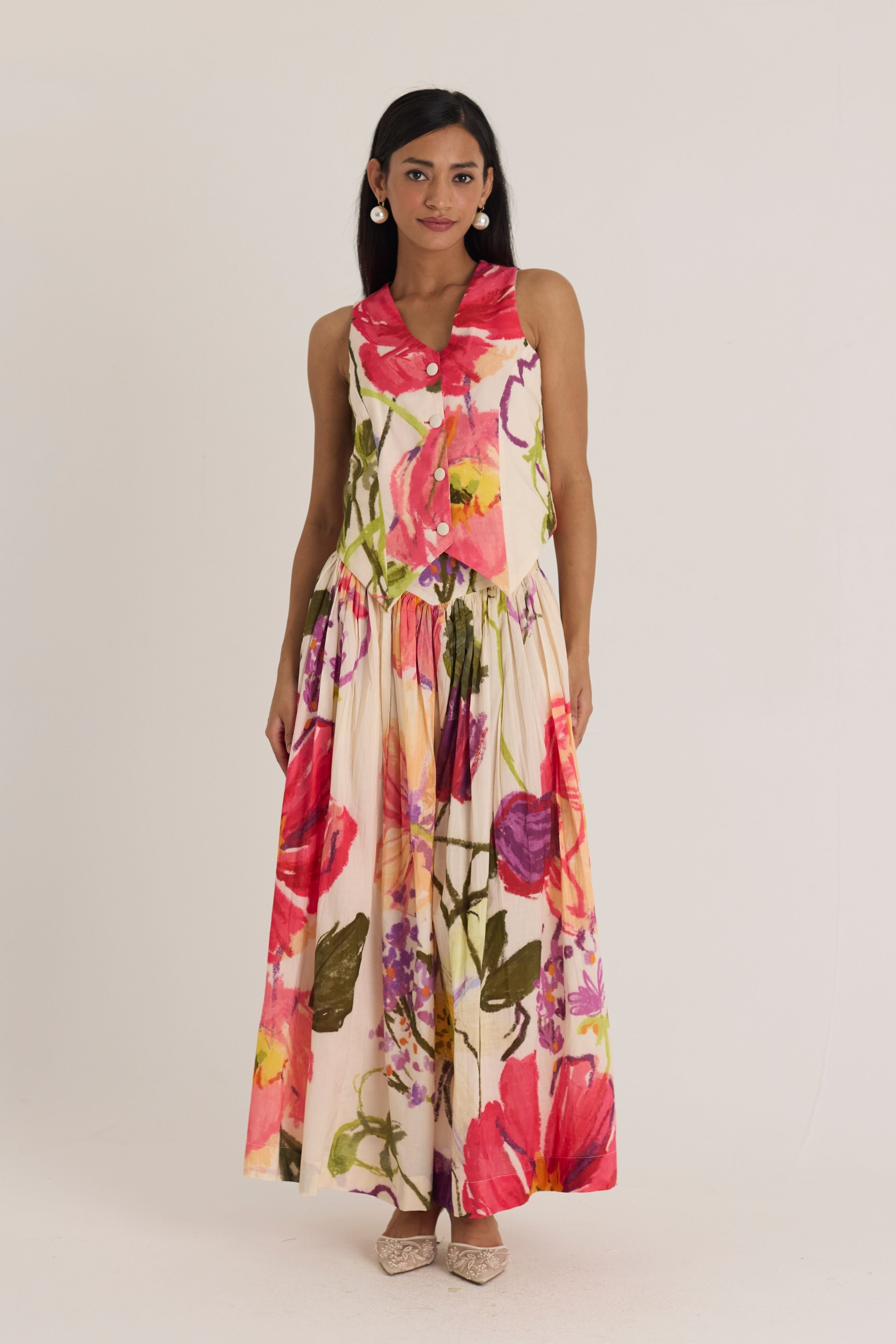 Dolly White Waistcoat & Skirt Set