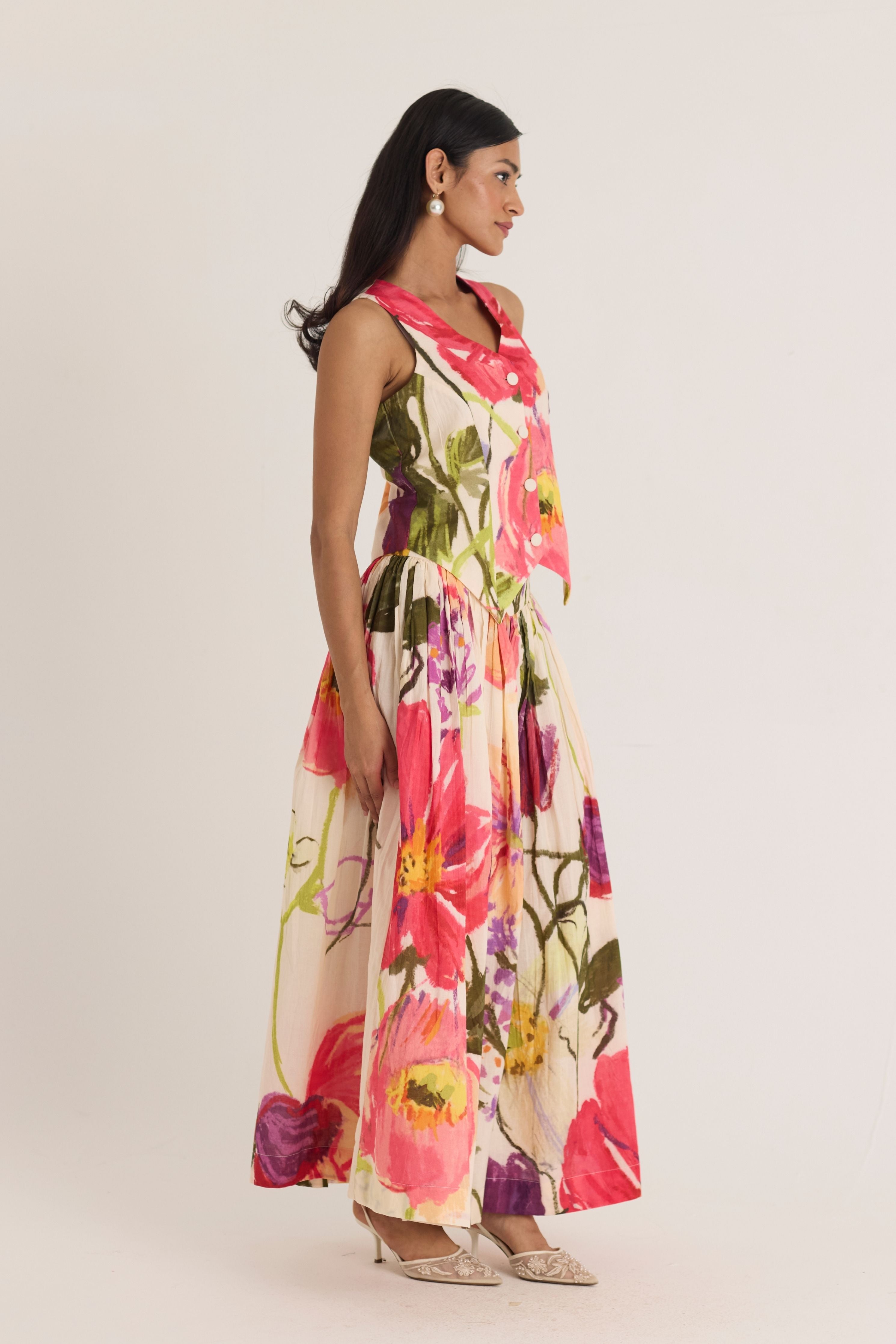 Dolly White Waistcoat & Skirt Set