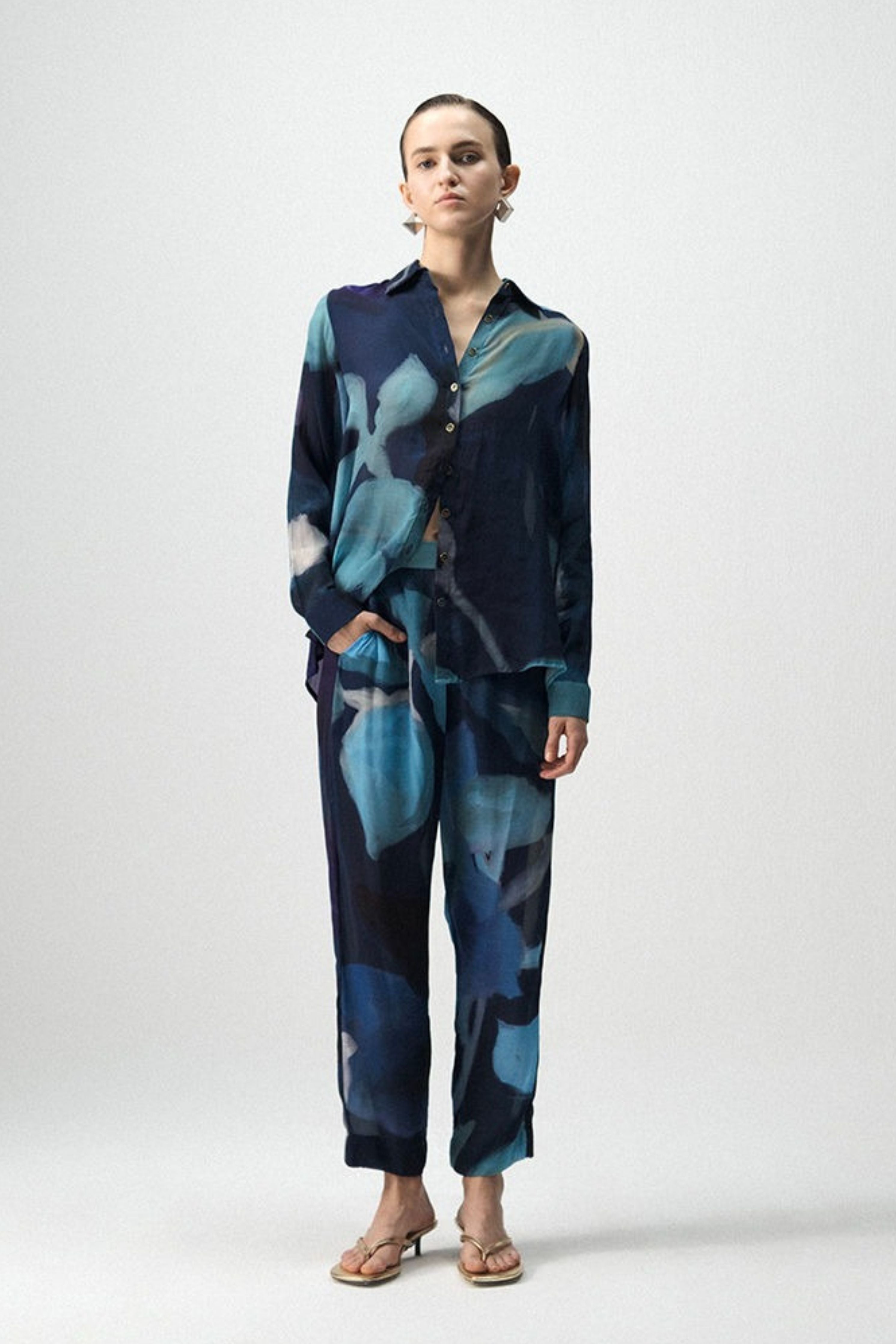 Blue Lagoon Crepe Co-Ord Set