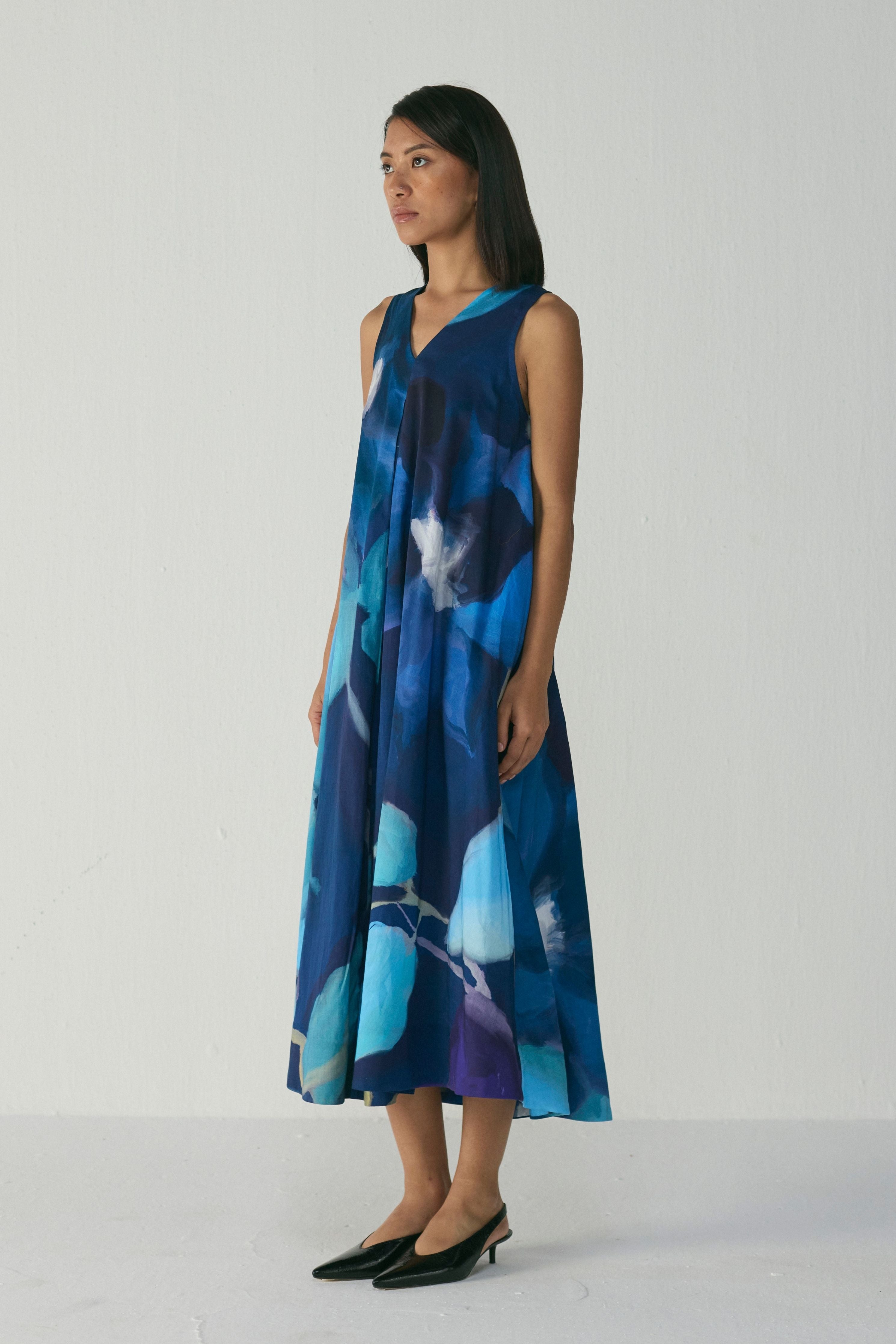 Blue Lagoon V Neck Dress