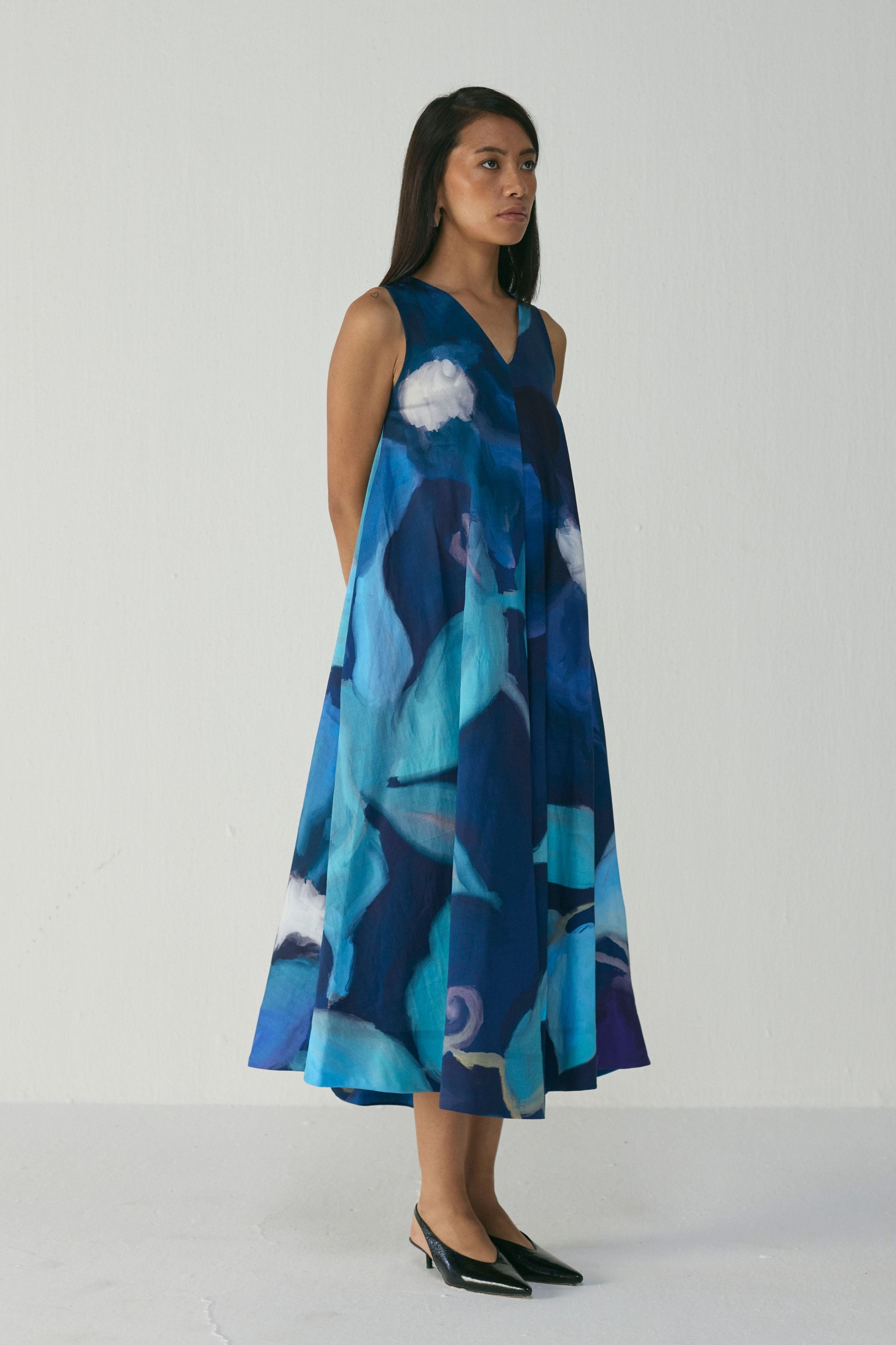 Blue Lagoon V Neck Dress