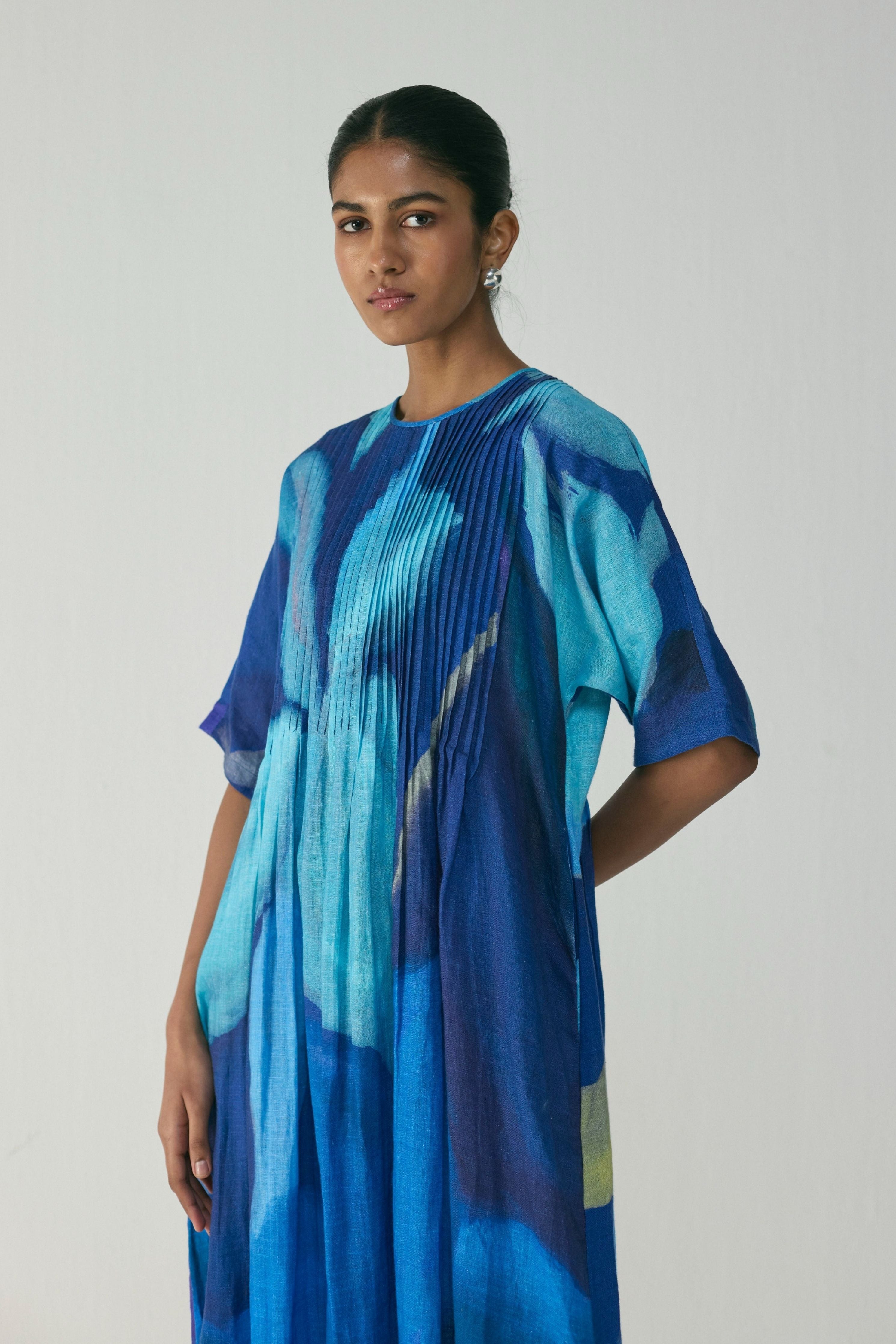 Blue Lagoon Pintucks Dress