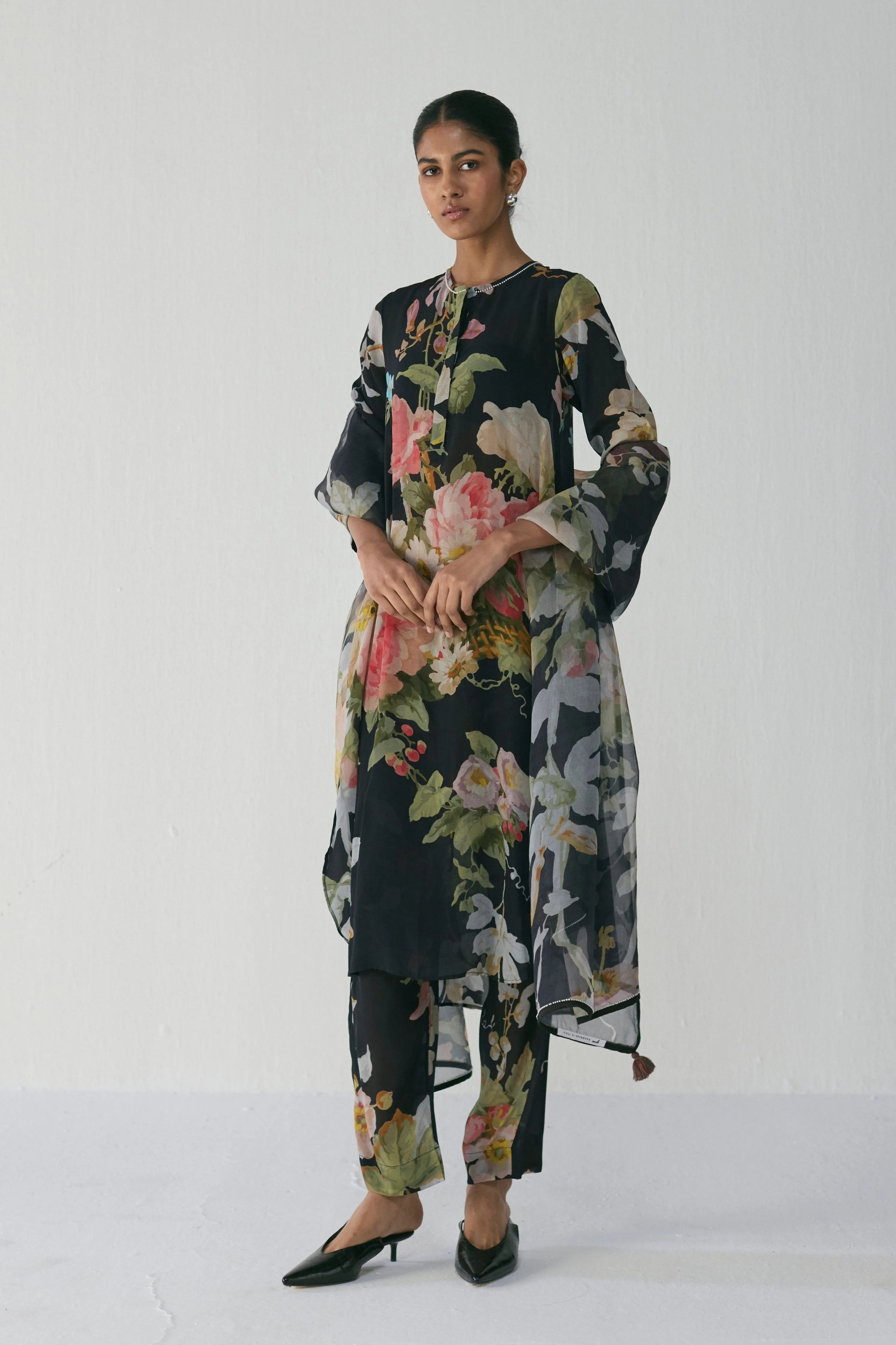 Carmine Long Kurta Set