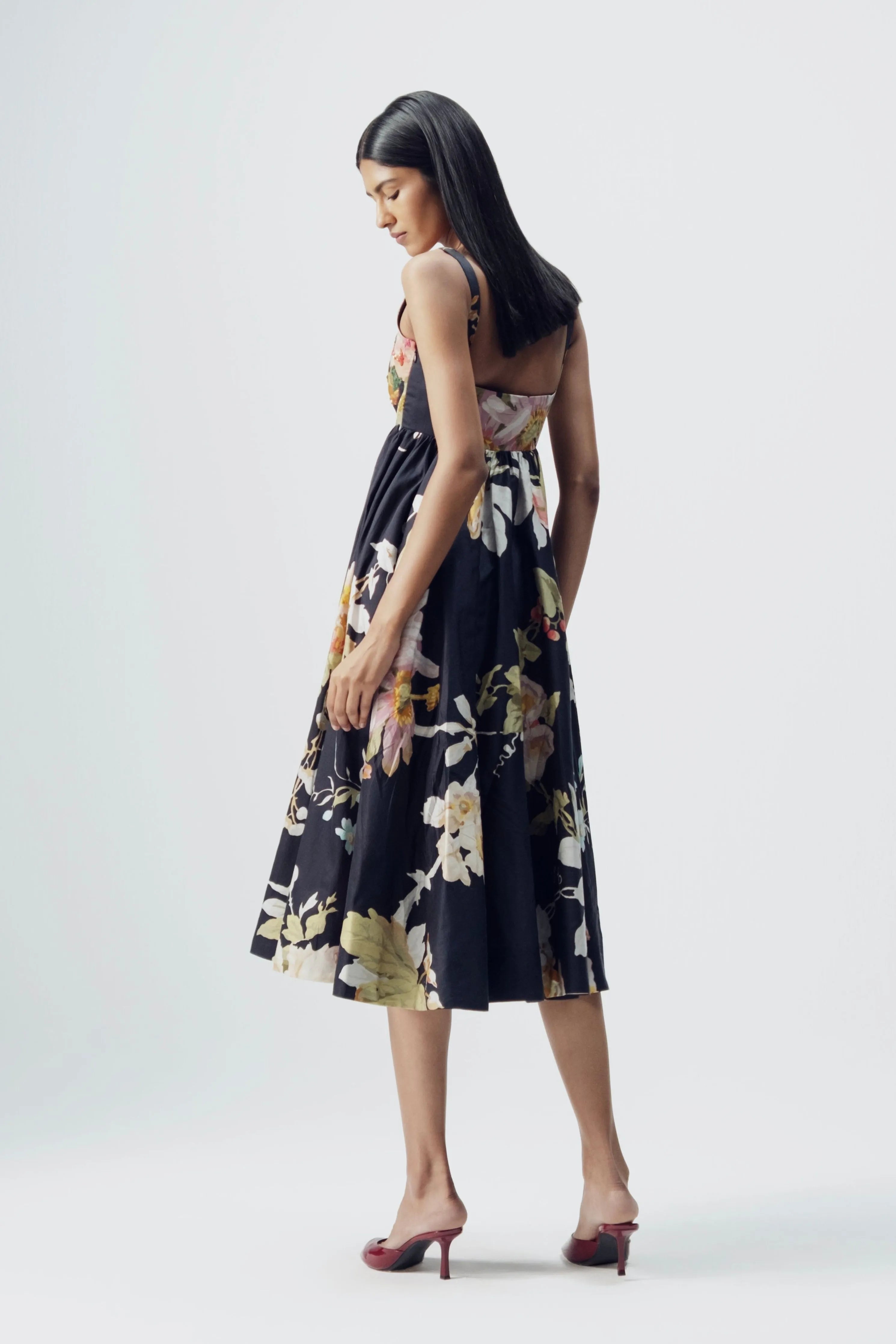 Carmine Embroidered Dress