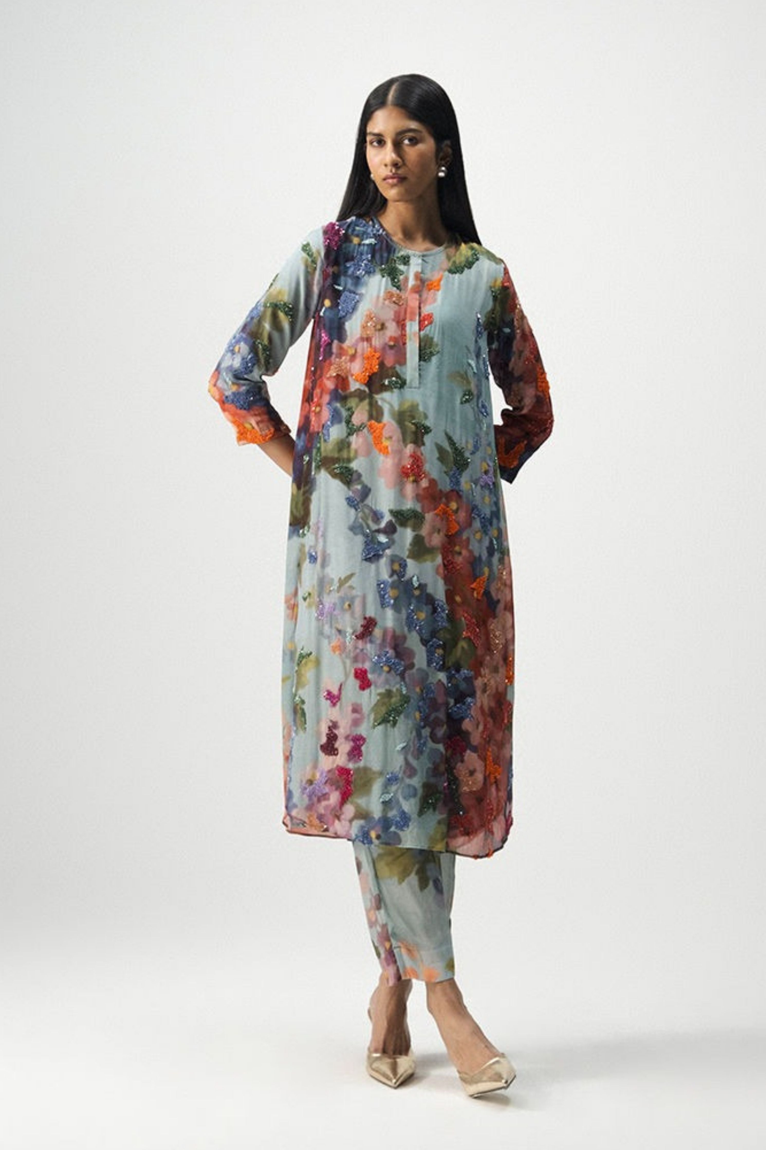 Darlington Long Embroidered Kurta Set