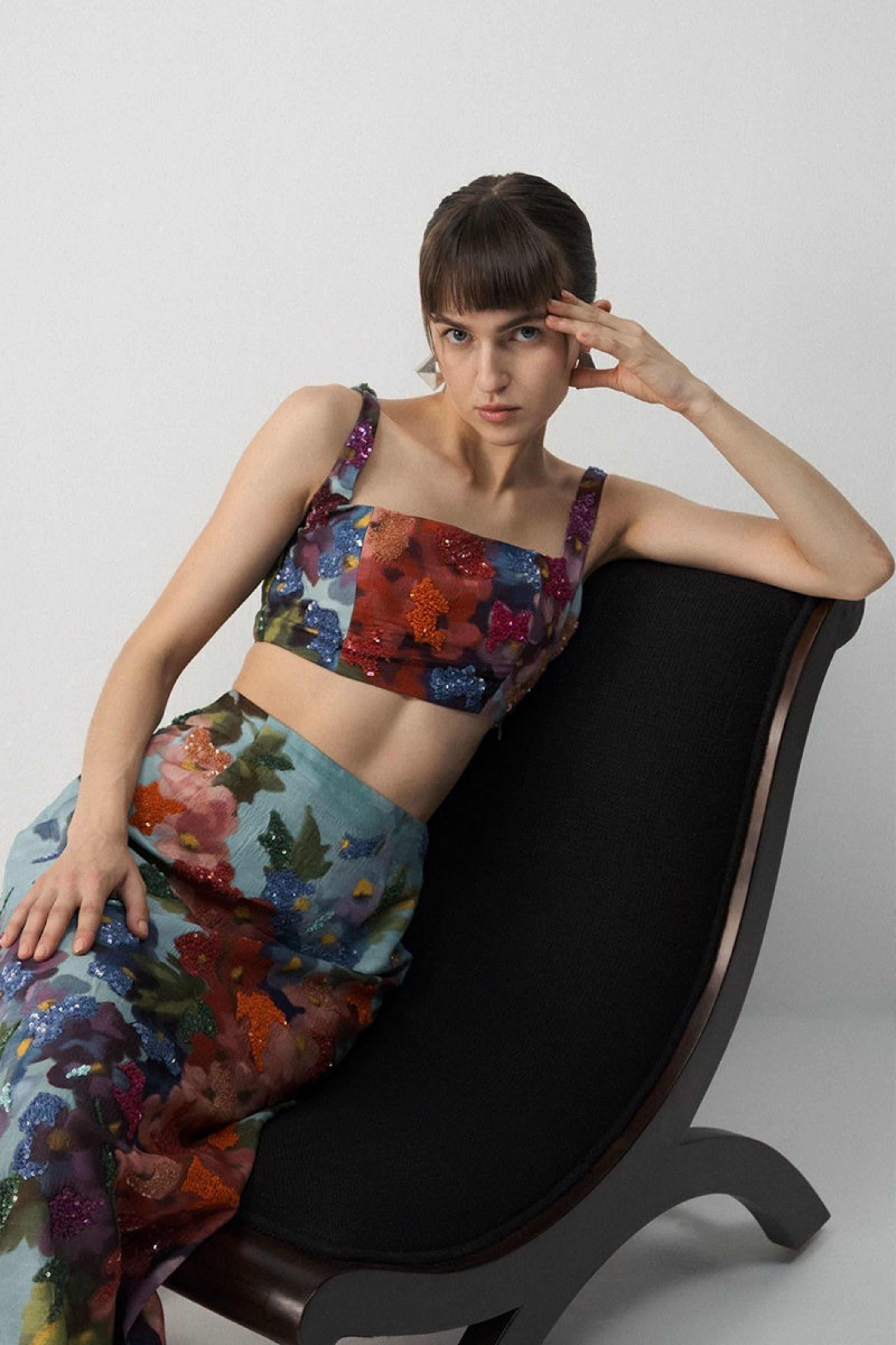 Darlington Embroidered Blouse And Skirt