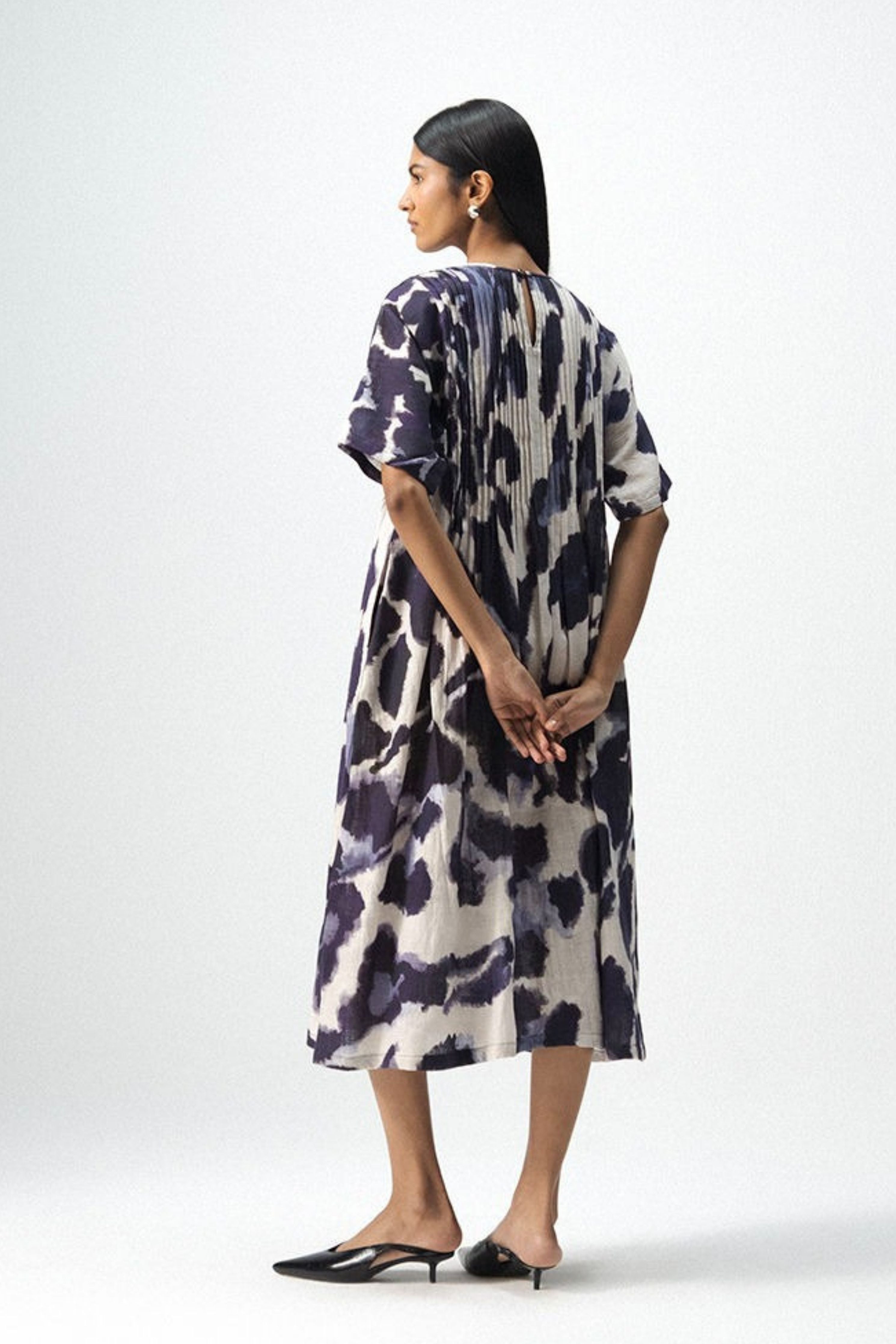 Samburu Linen Pintucks Dress