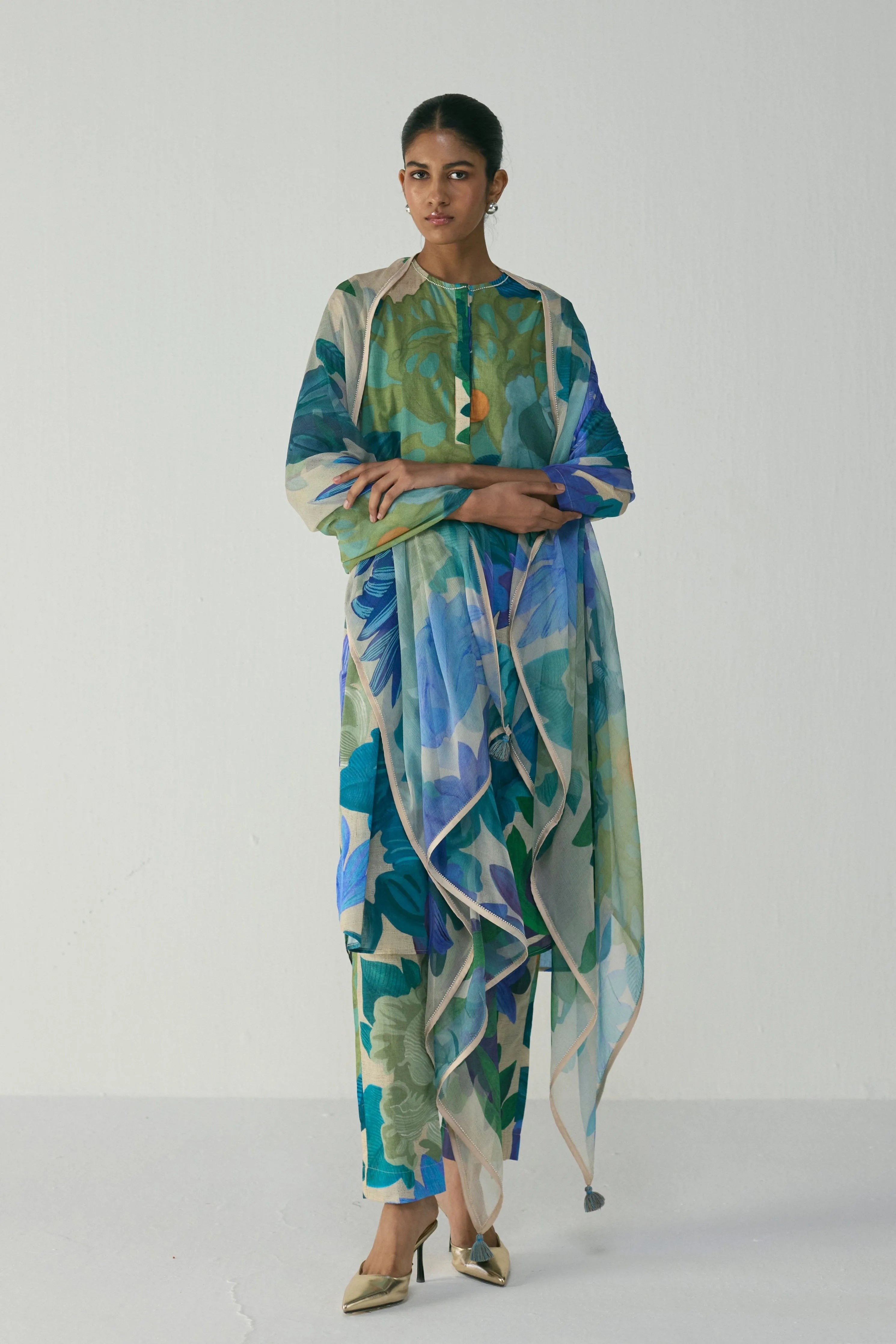 Garden Party Long Cotton Kurta Set
