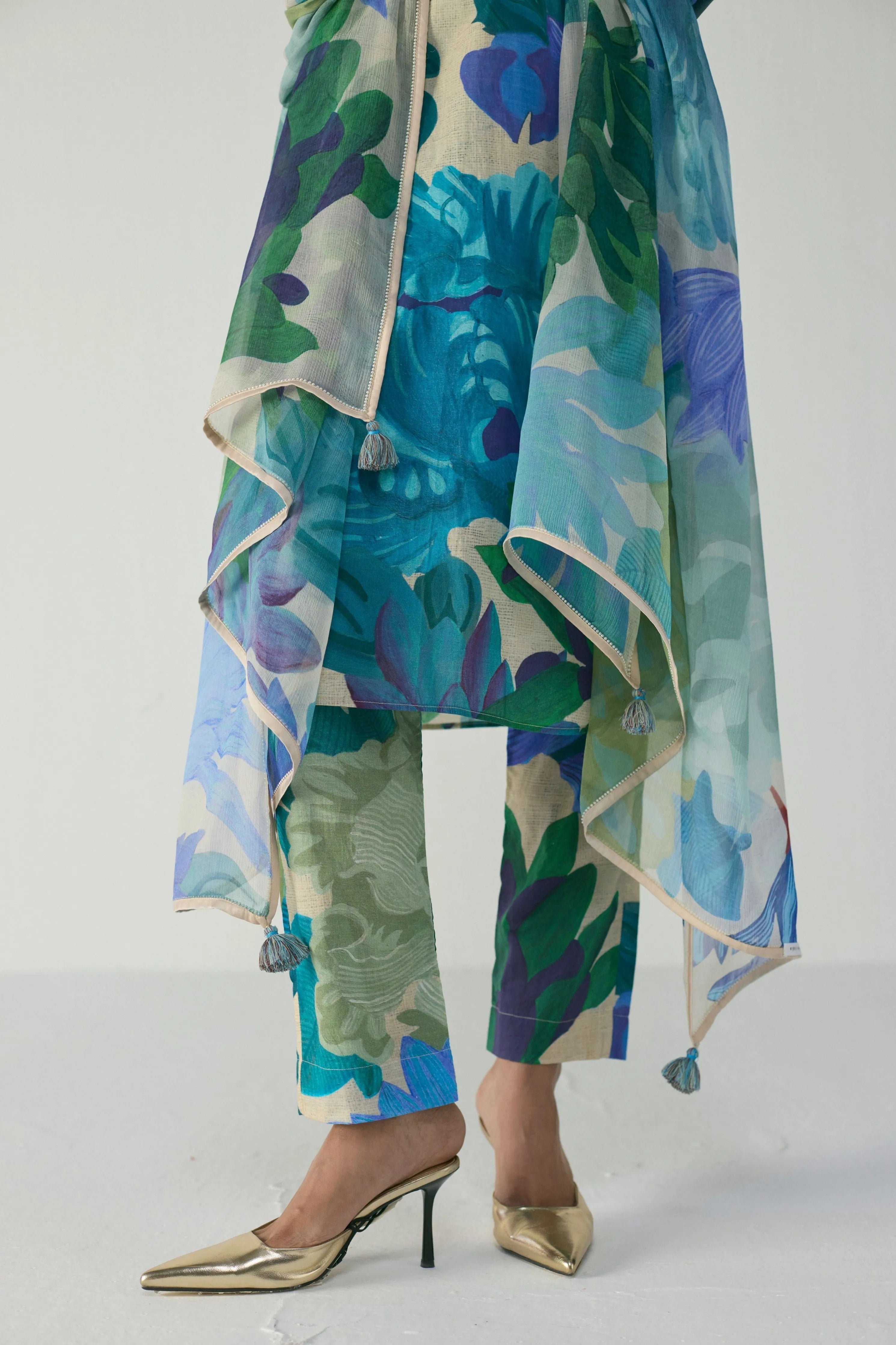 Garden Party Long Cotton Kurta Set
