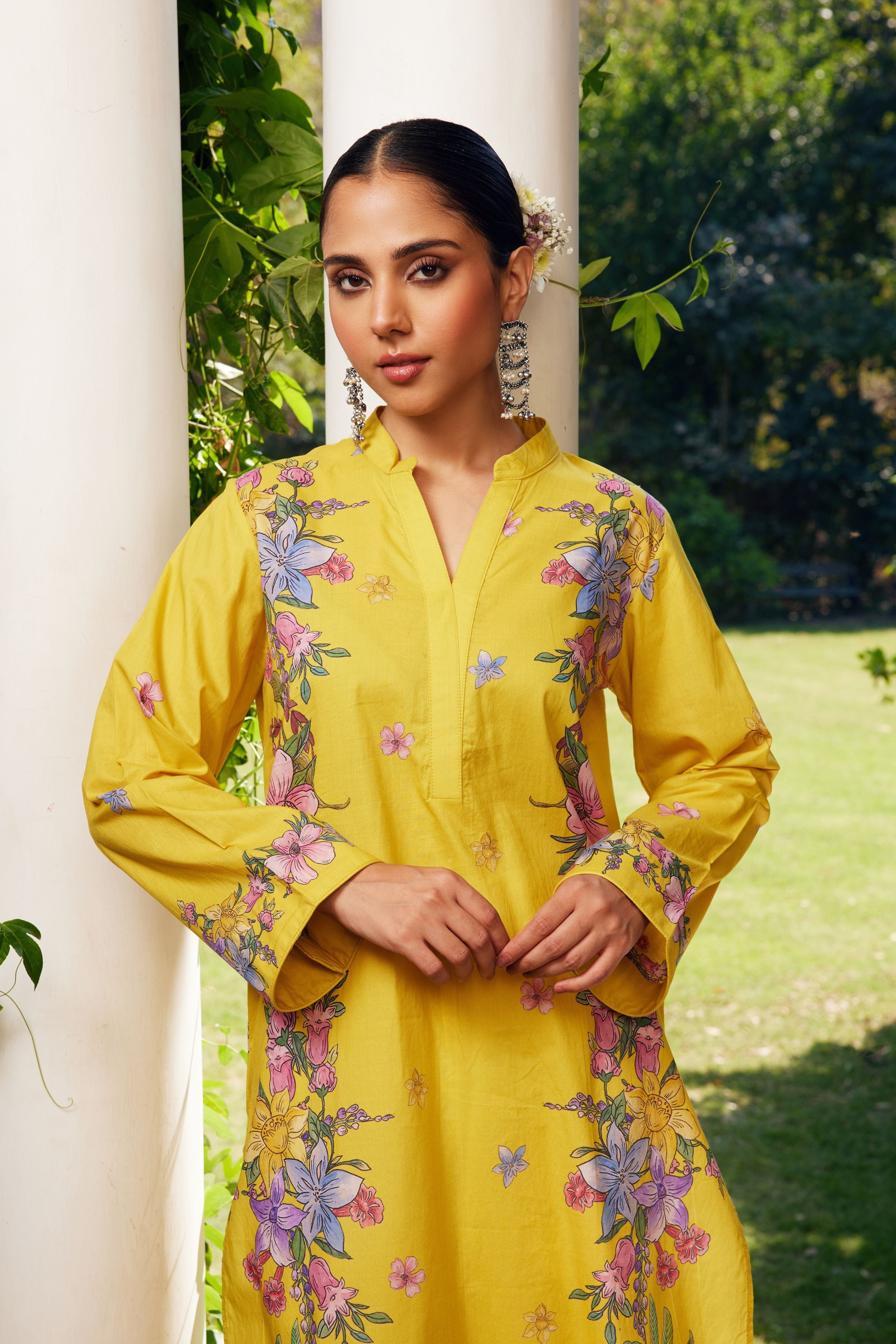 Yellow Gulzaar Floral Kurta Set