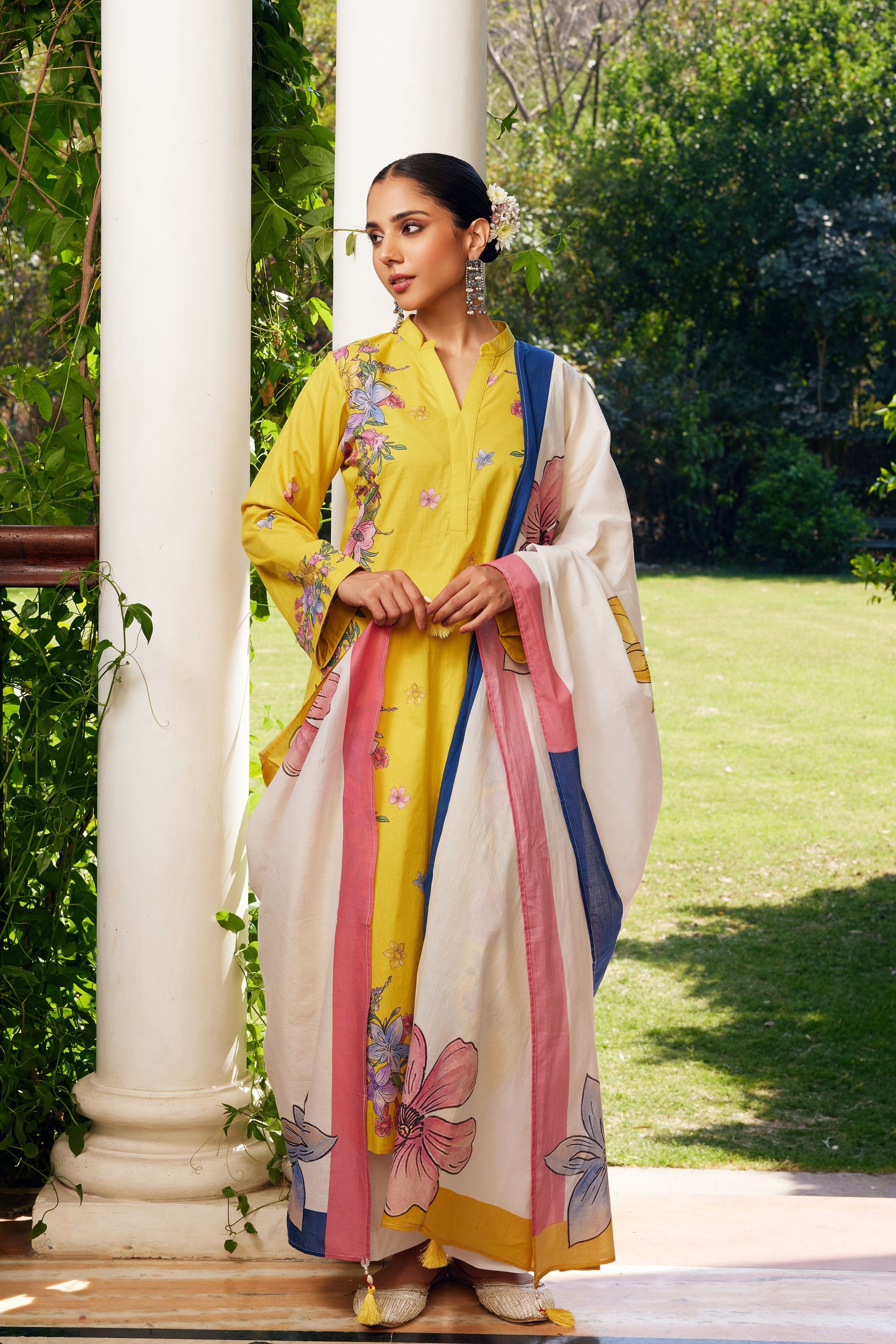 Yellow Gulzaar Floral Kurta Set