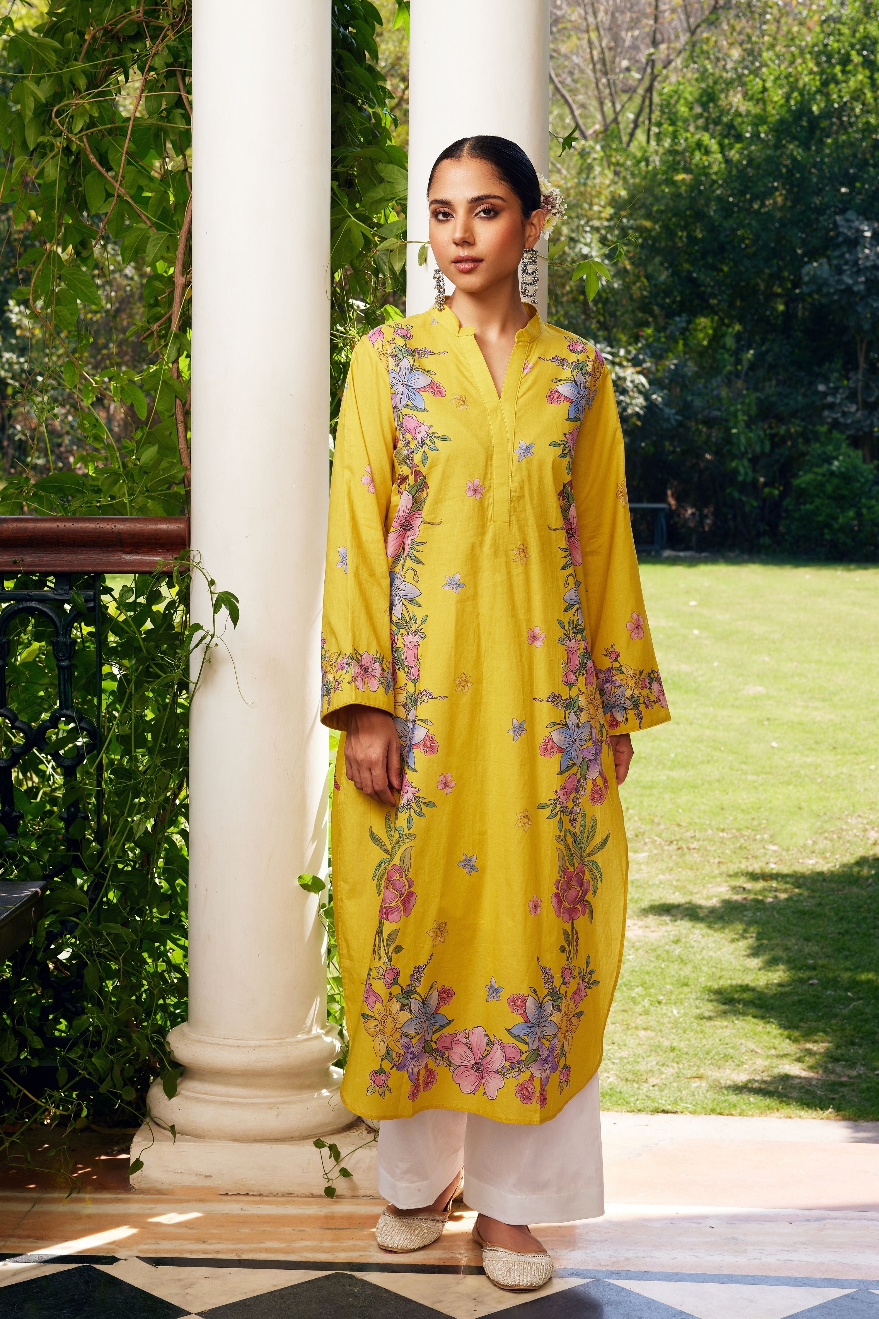 Yellow Gulzaar Floral Kurta Set