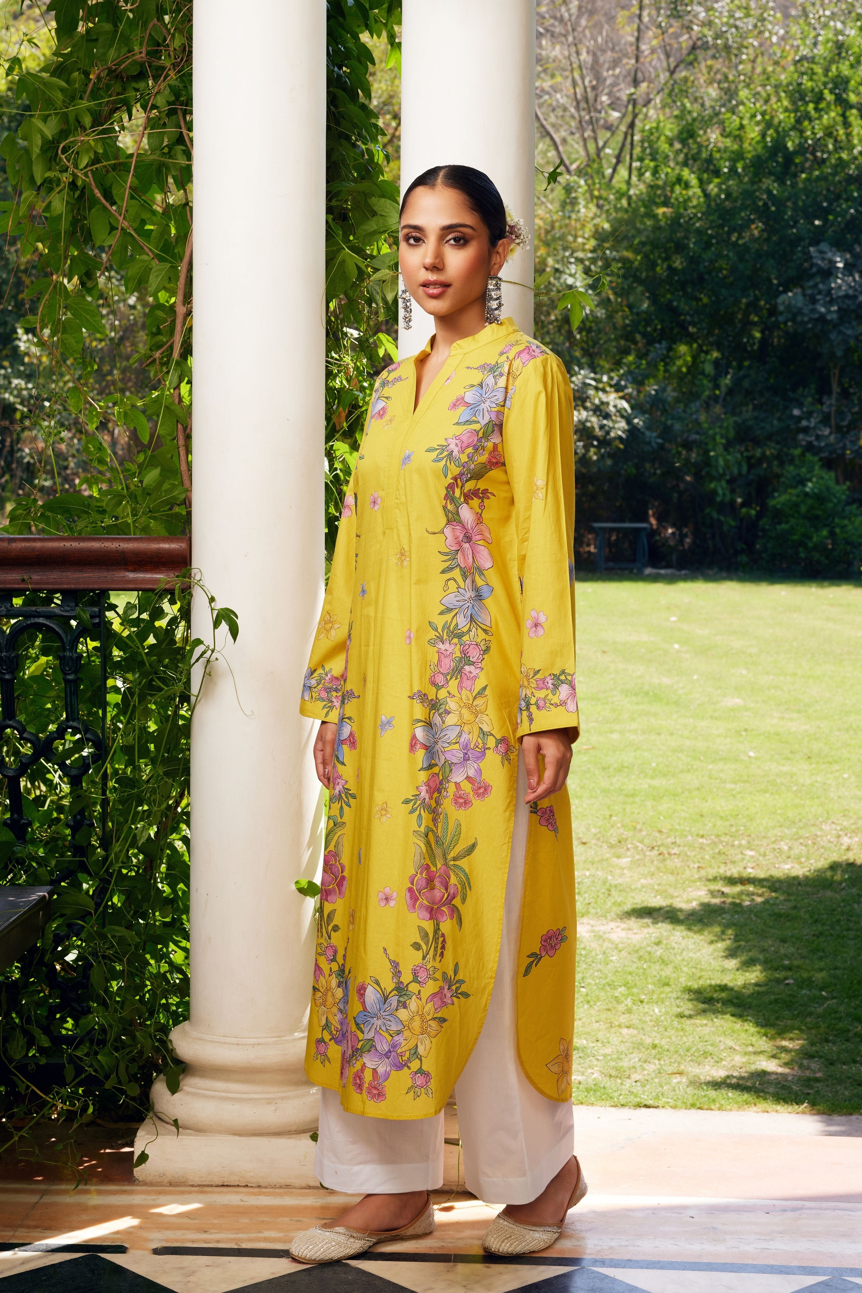 Yellow Gulzaar Floral Kurta Set