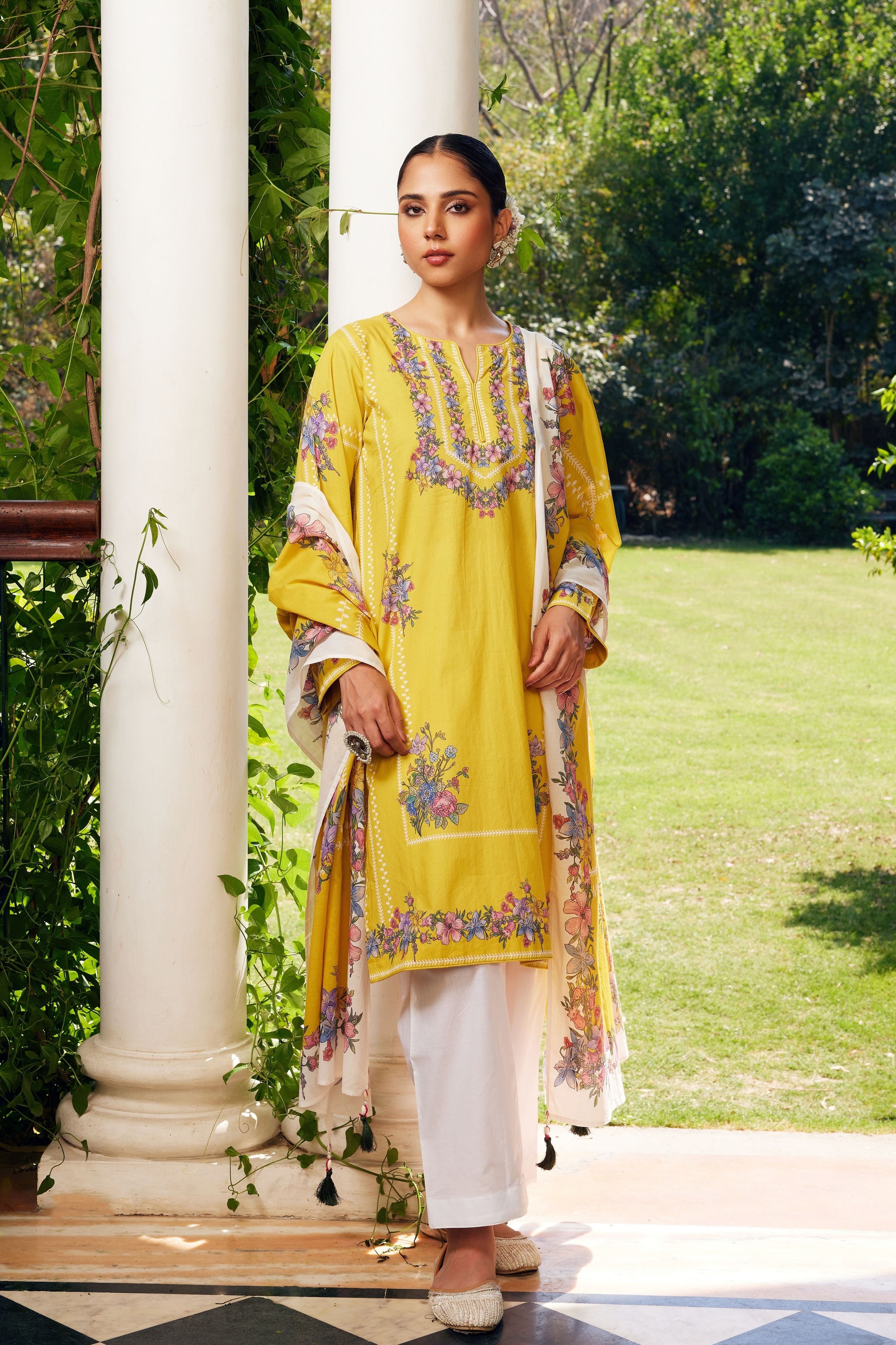 Yellow Gulzaar Short Kurta Set