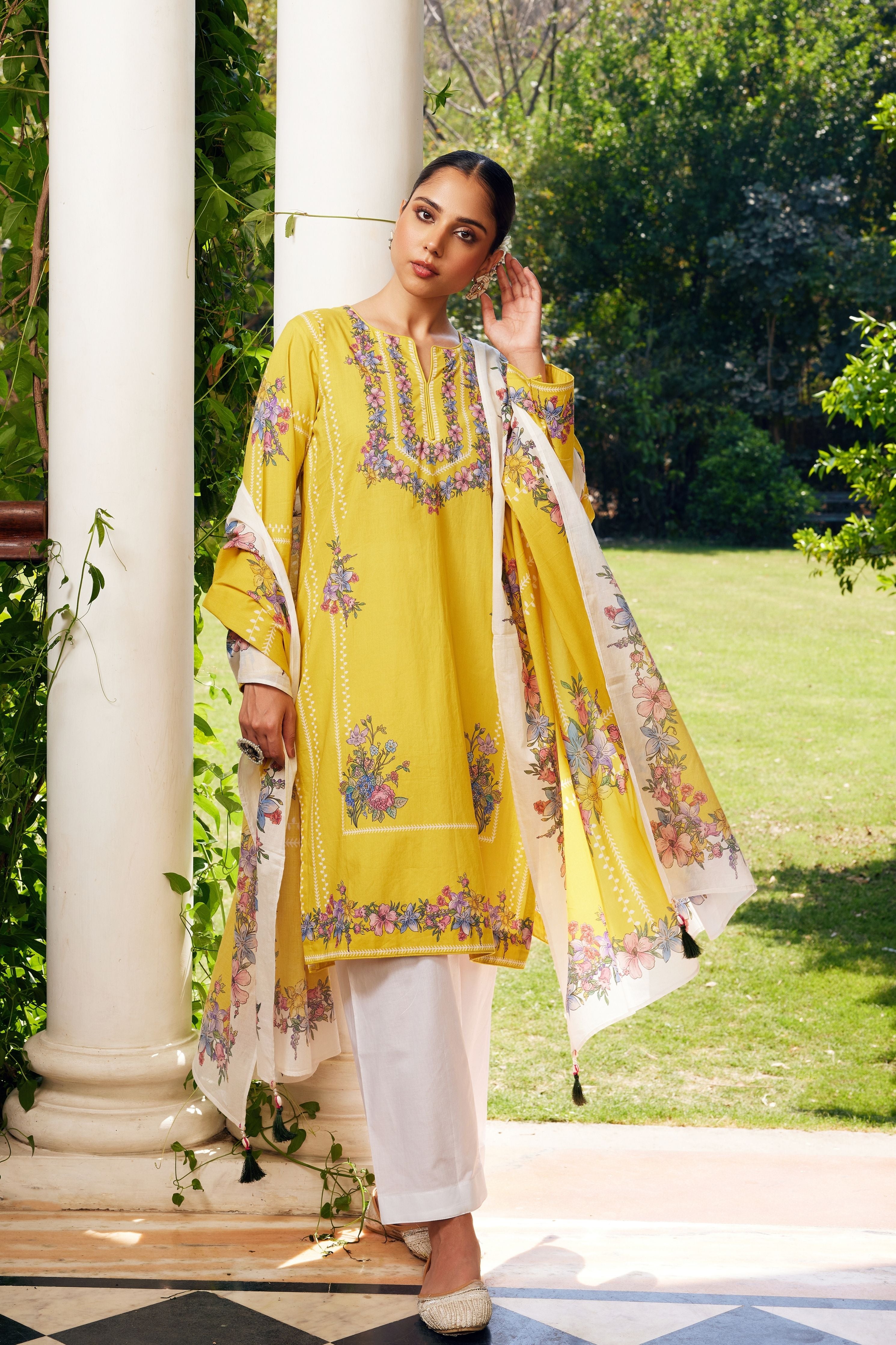 Yellow Gulzaar Short Kurta Set