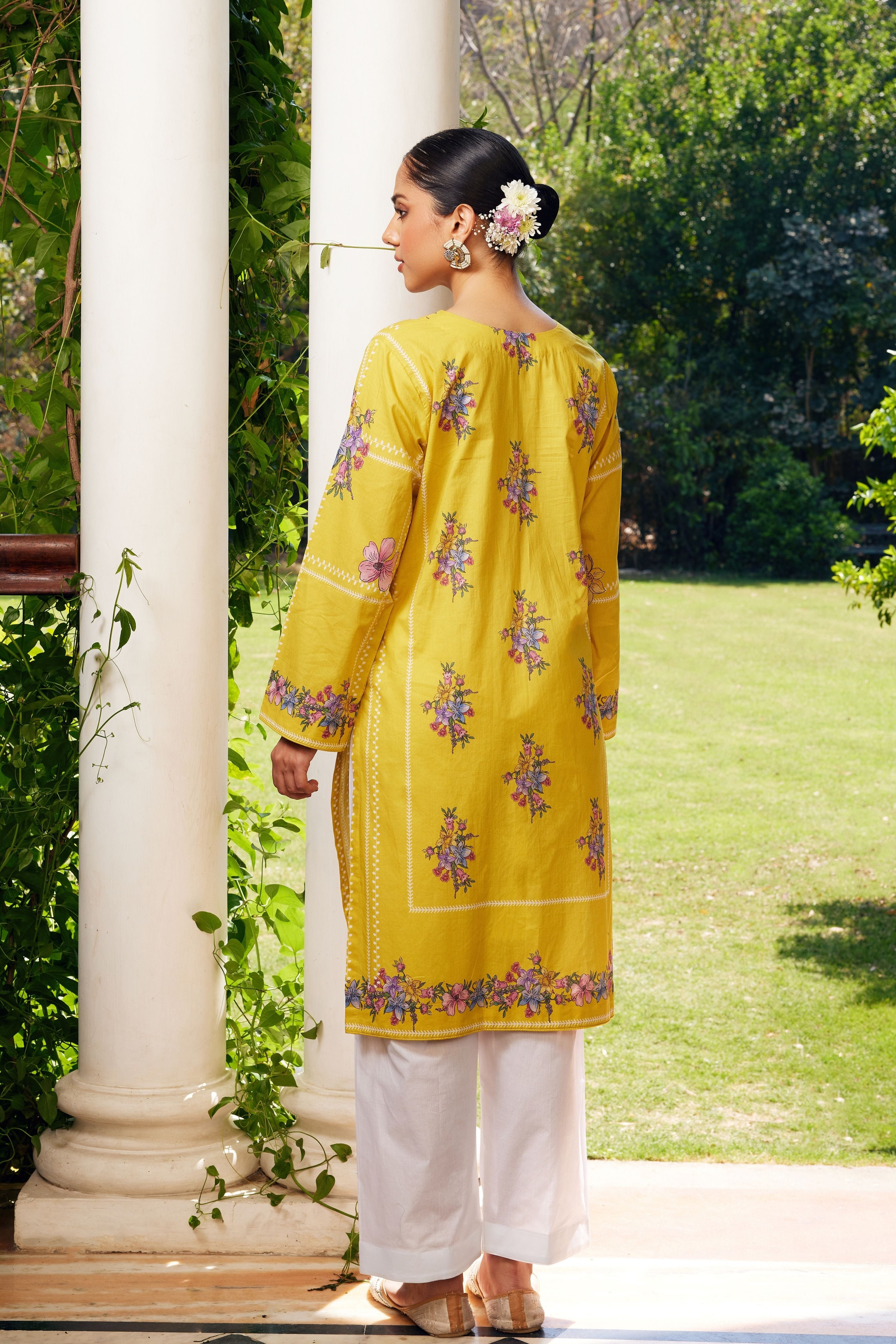 Yellow Gulzaar Short Kurta Set