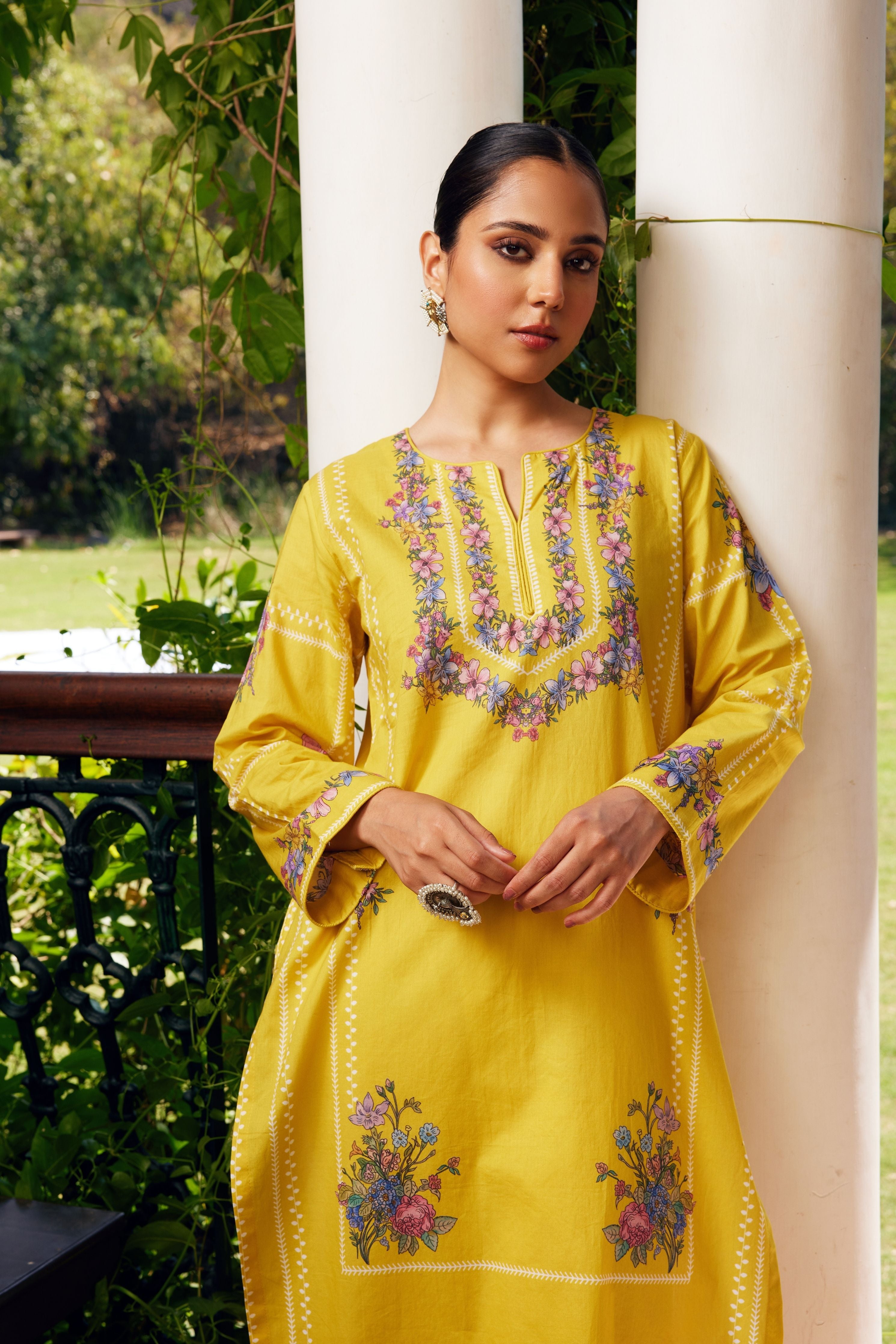 Yellow Gulzaar Short Kurta Set