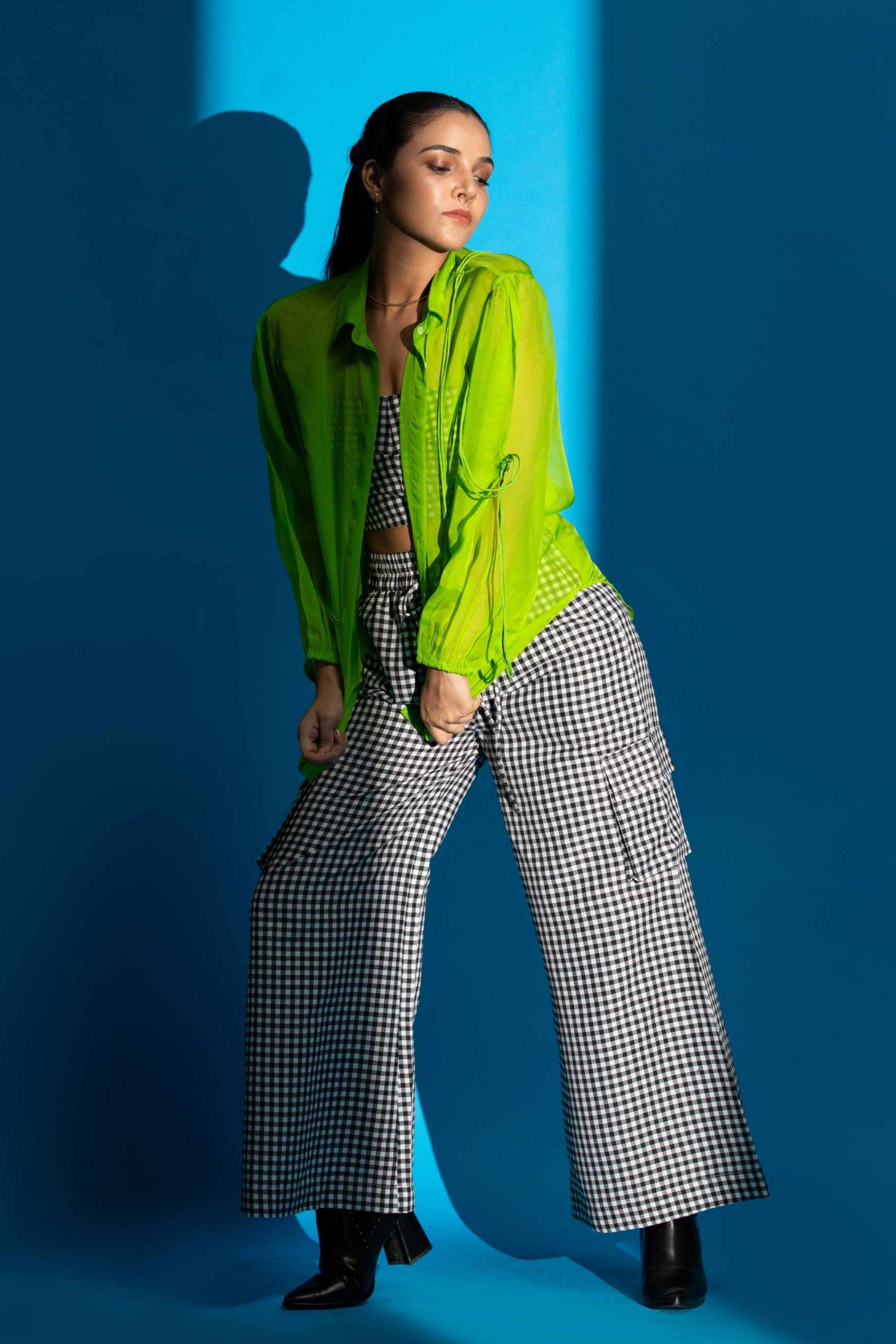 Neon Green Zinnia Shirt