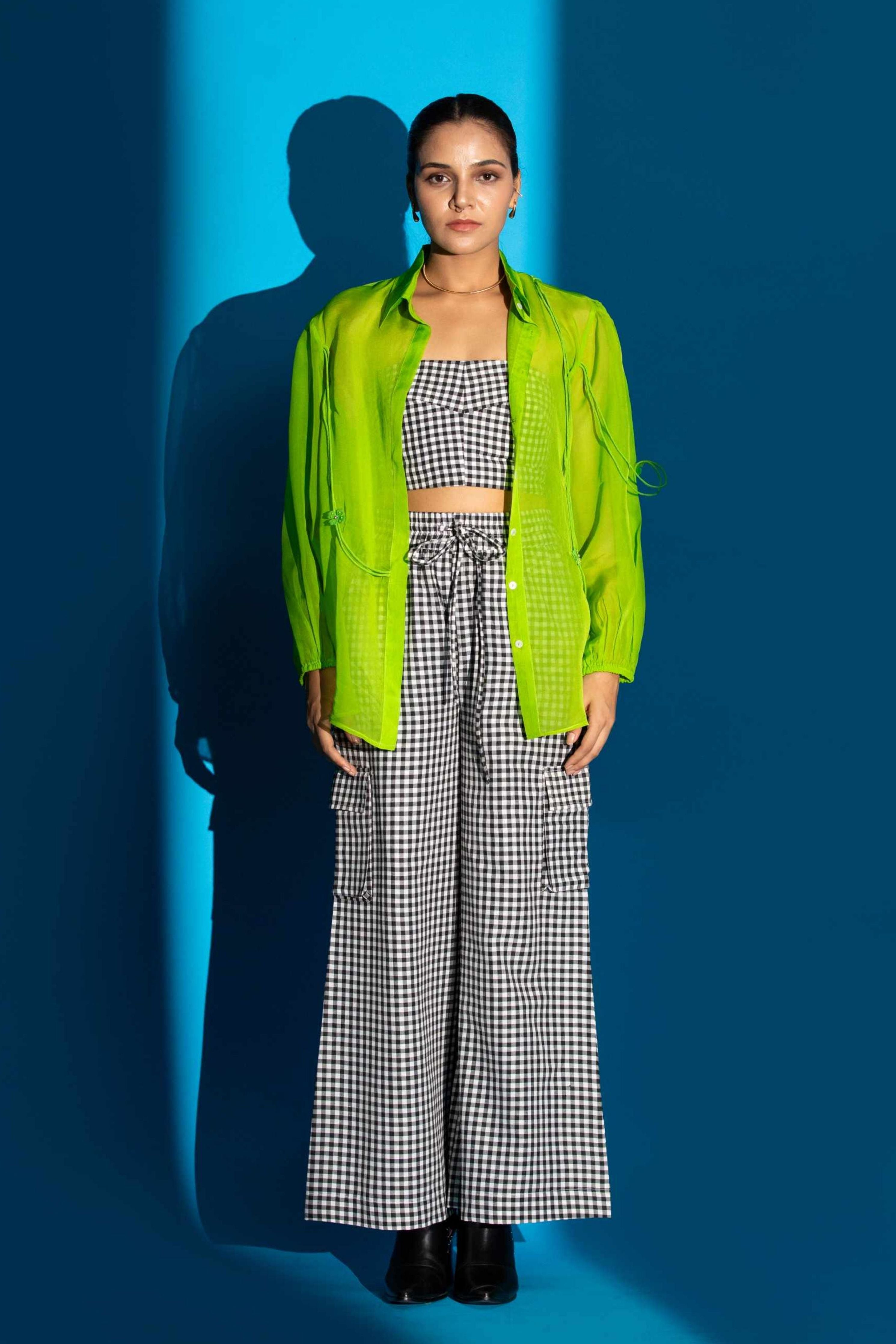 Neon Green Zinnia Shirt