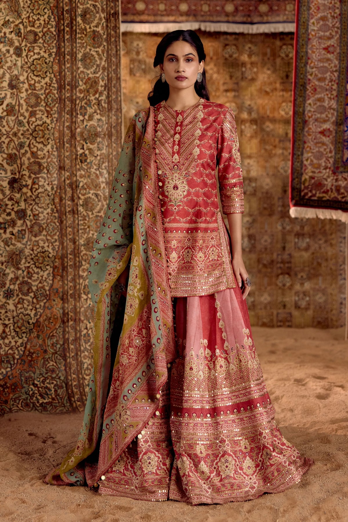 Peach Garara Set