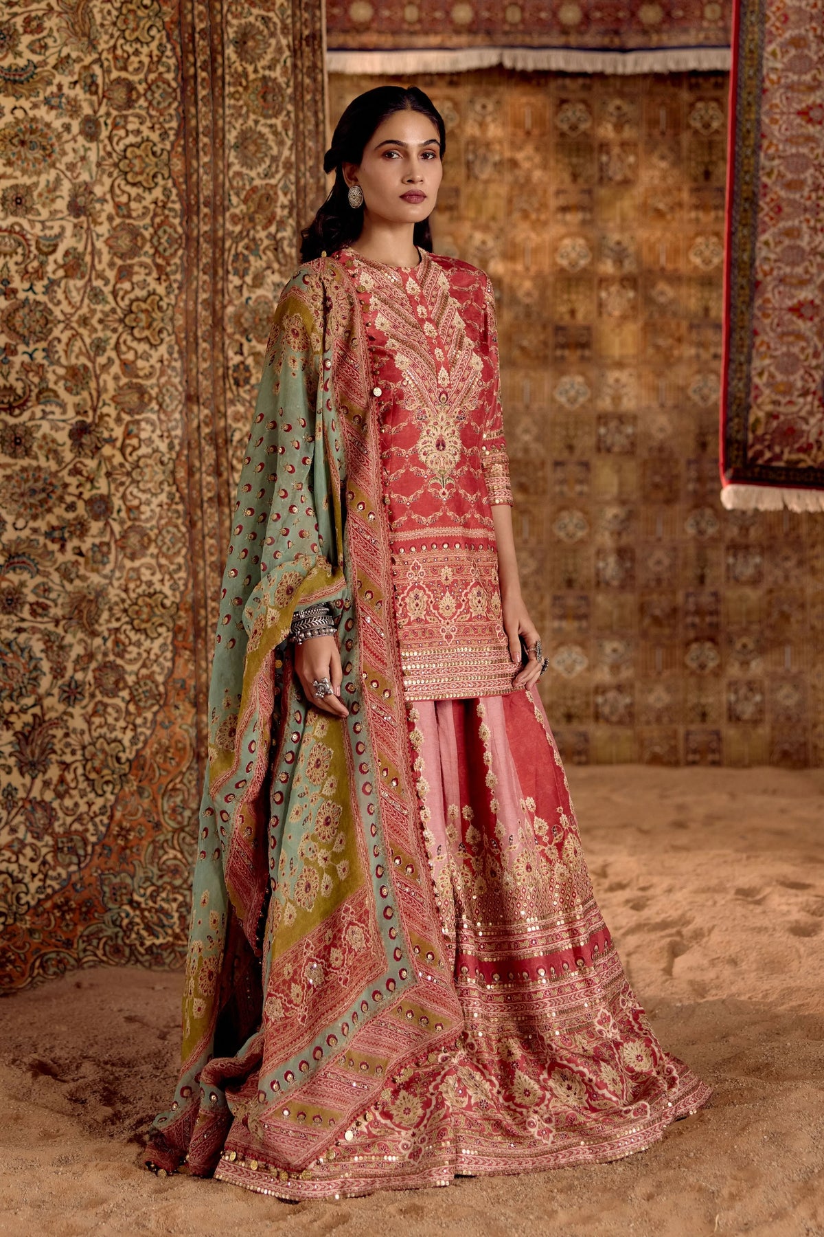 Peach Garara Set