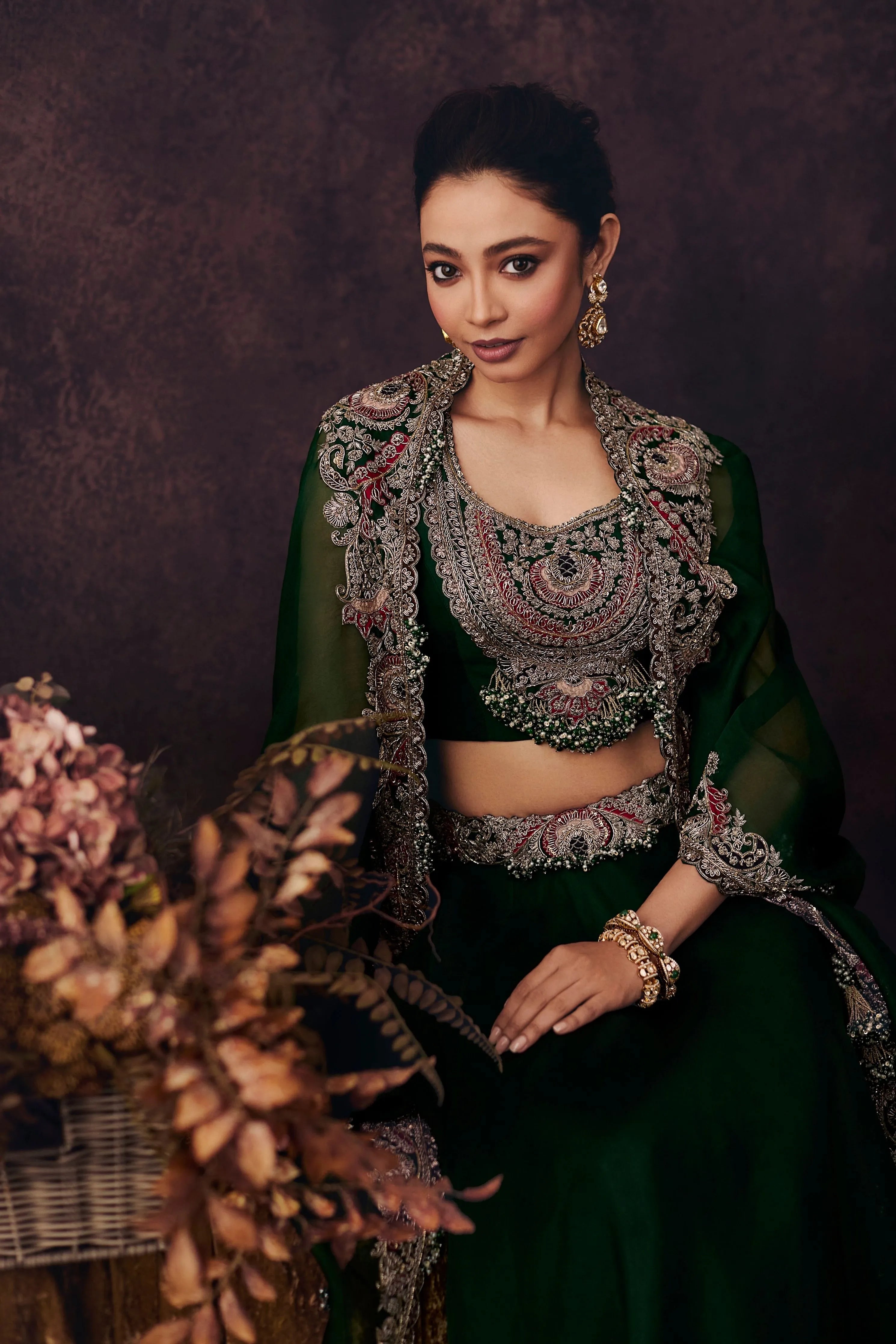 Am Maal Applique Skirt Set
