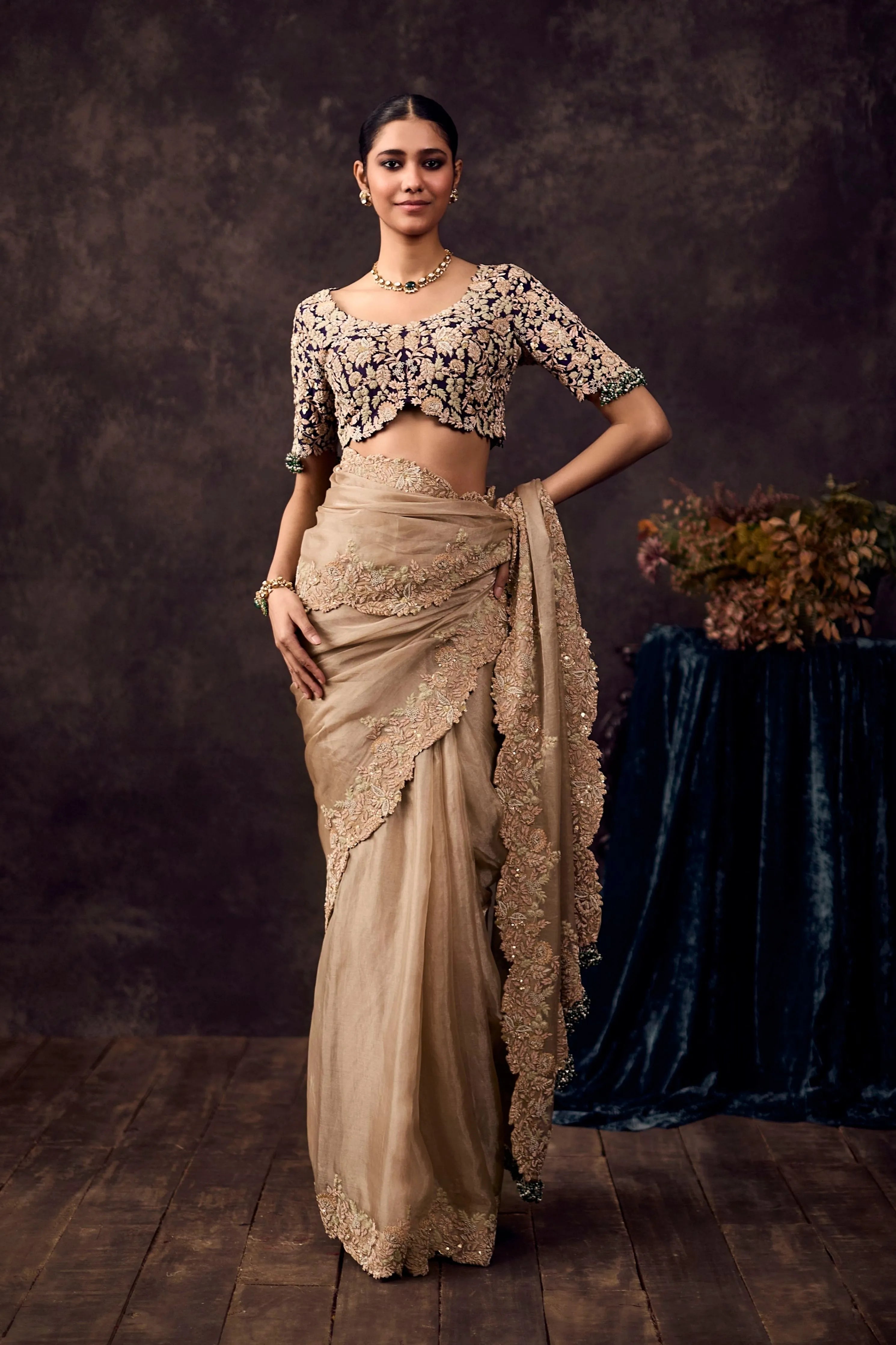 As Maal Resham Palla Tissue Saree Set