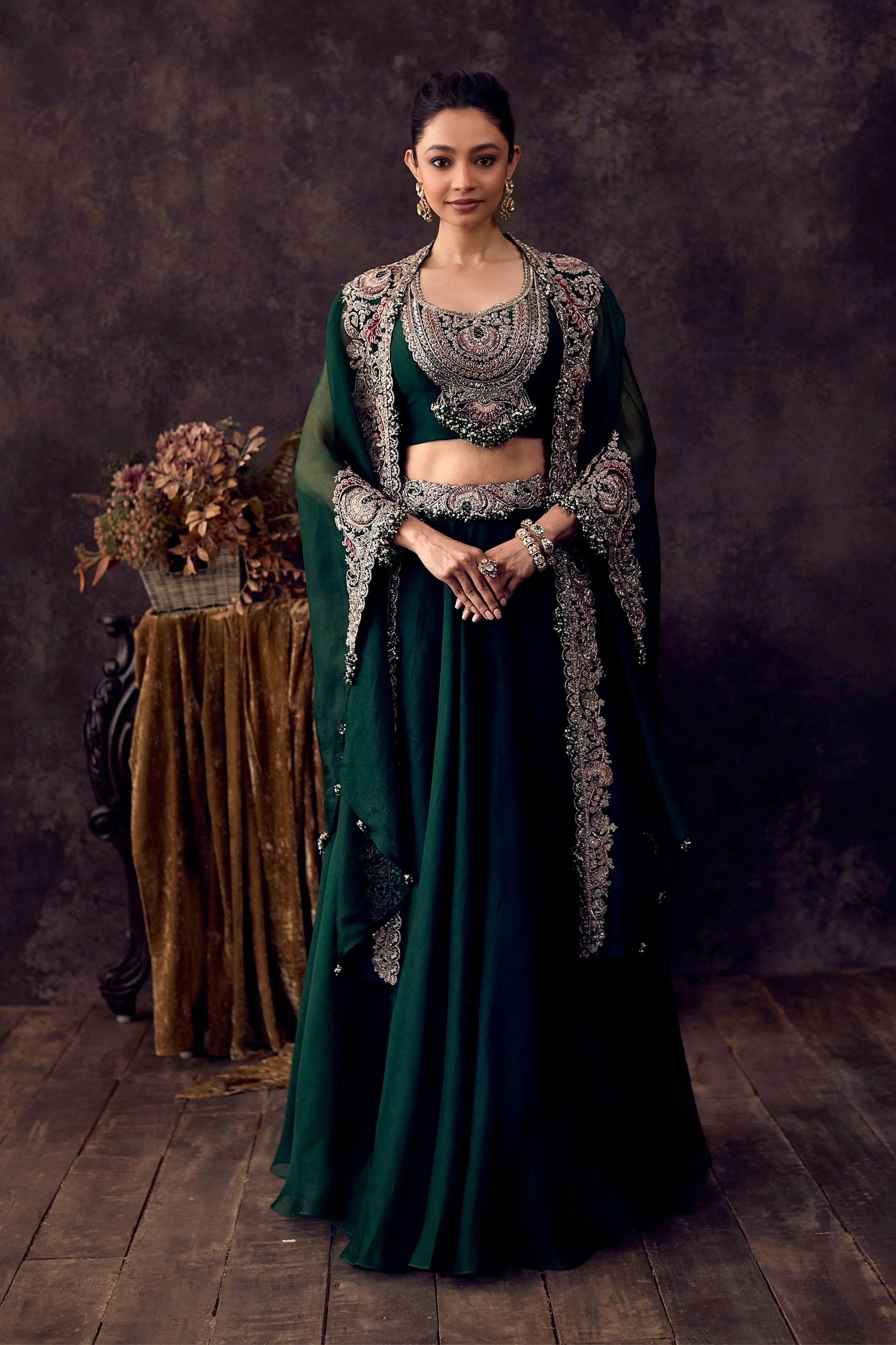 Am Maal Applique Skirt Set