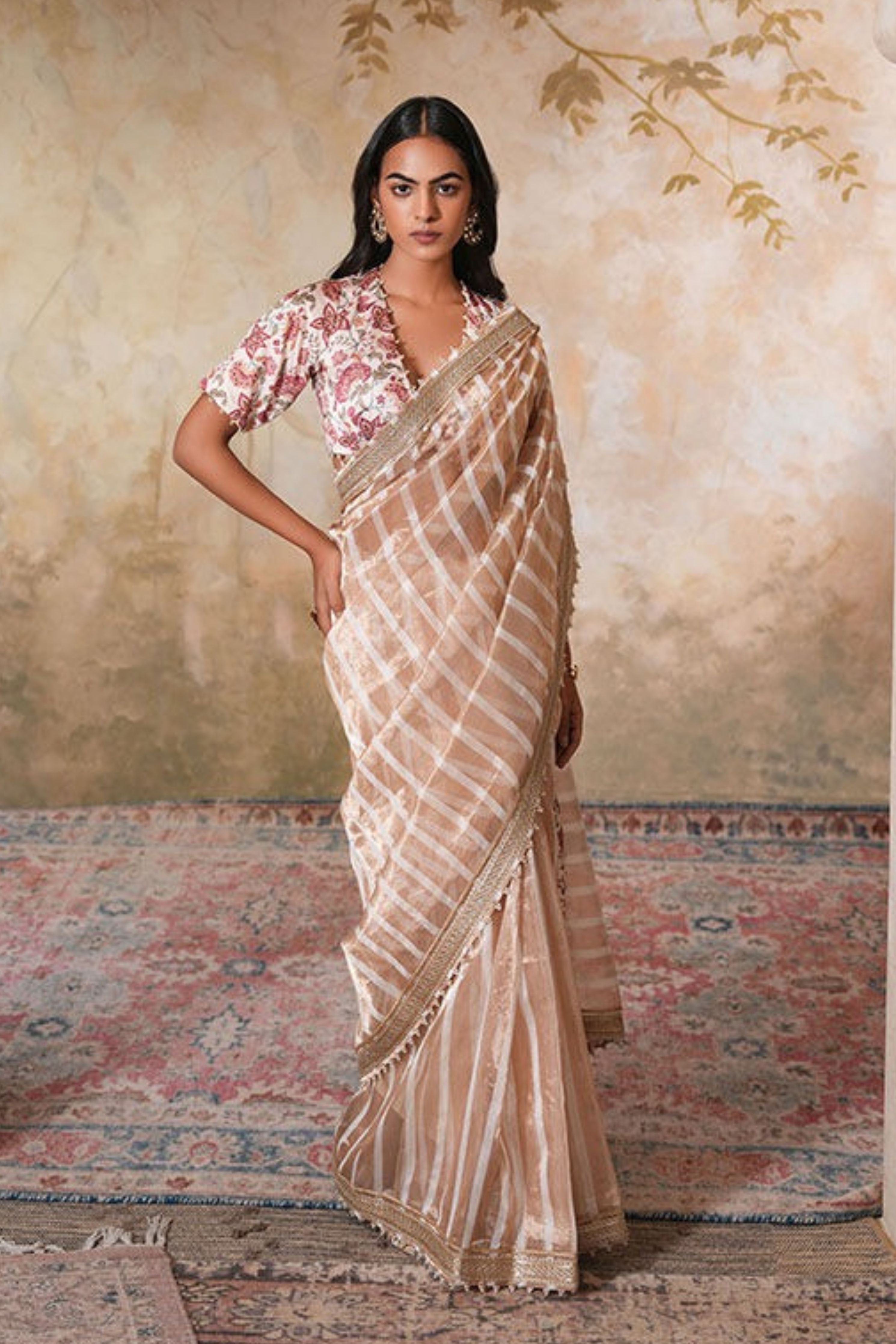 Zarina Pearl Saree with Blouse