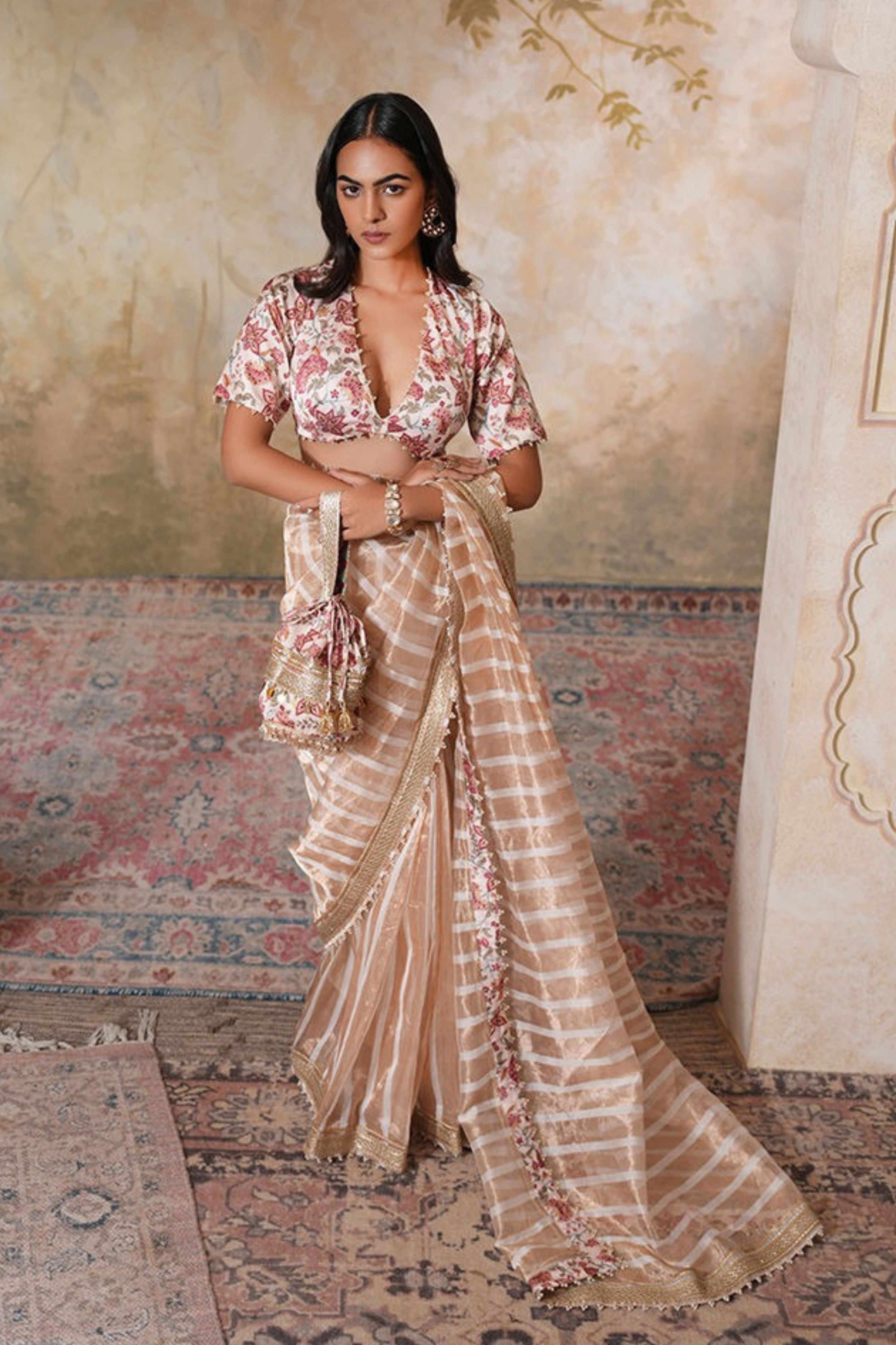 Zarina Pearl Saree with Blouse