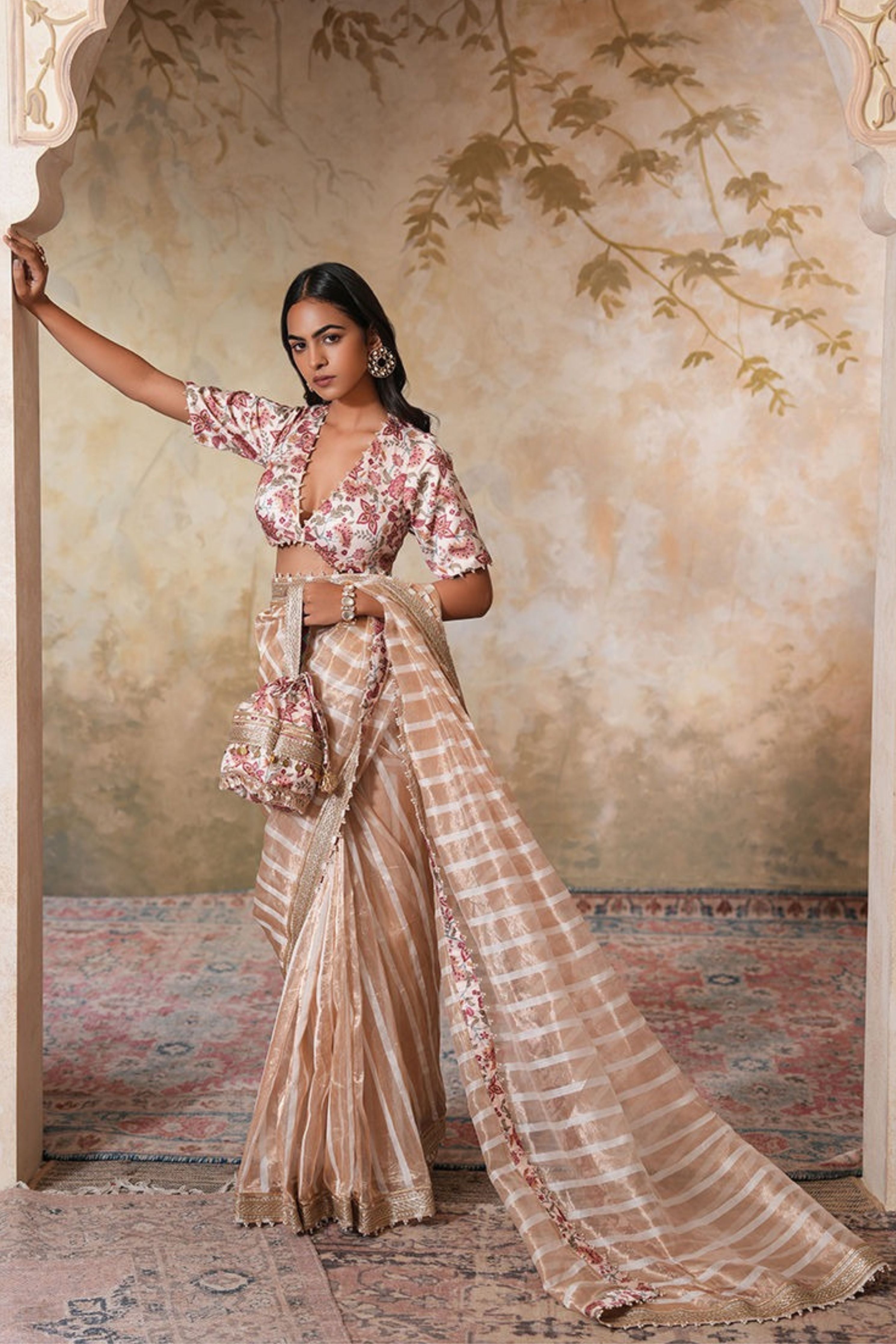 Zarina Pearl Saree with Blouse