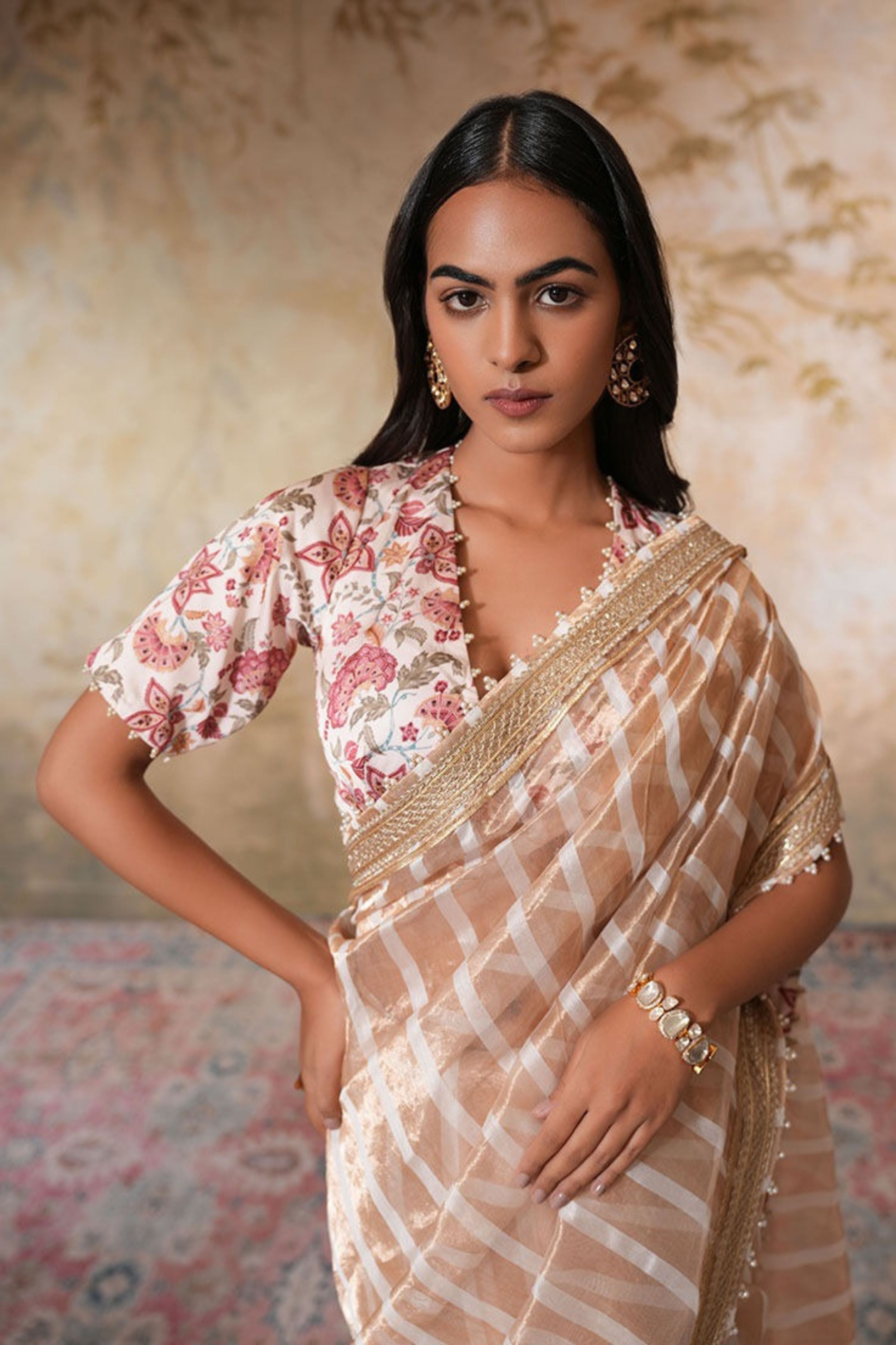 Zarina Pearl Saree with Blouse