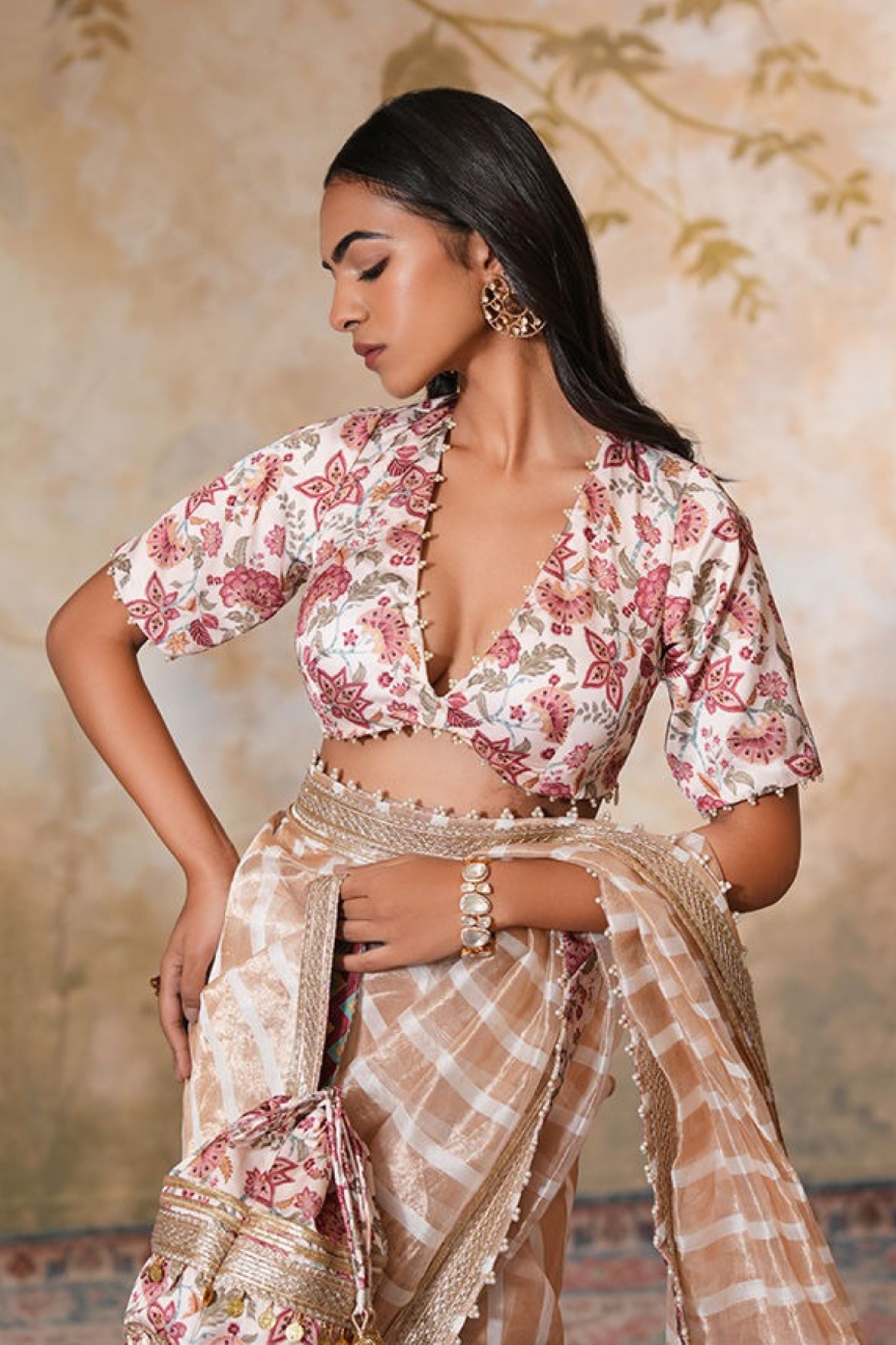 Zarina Pearl Saree with Blouse