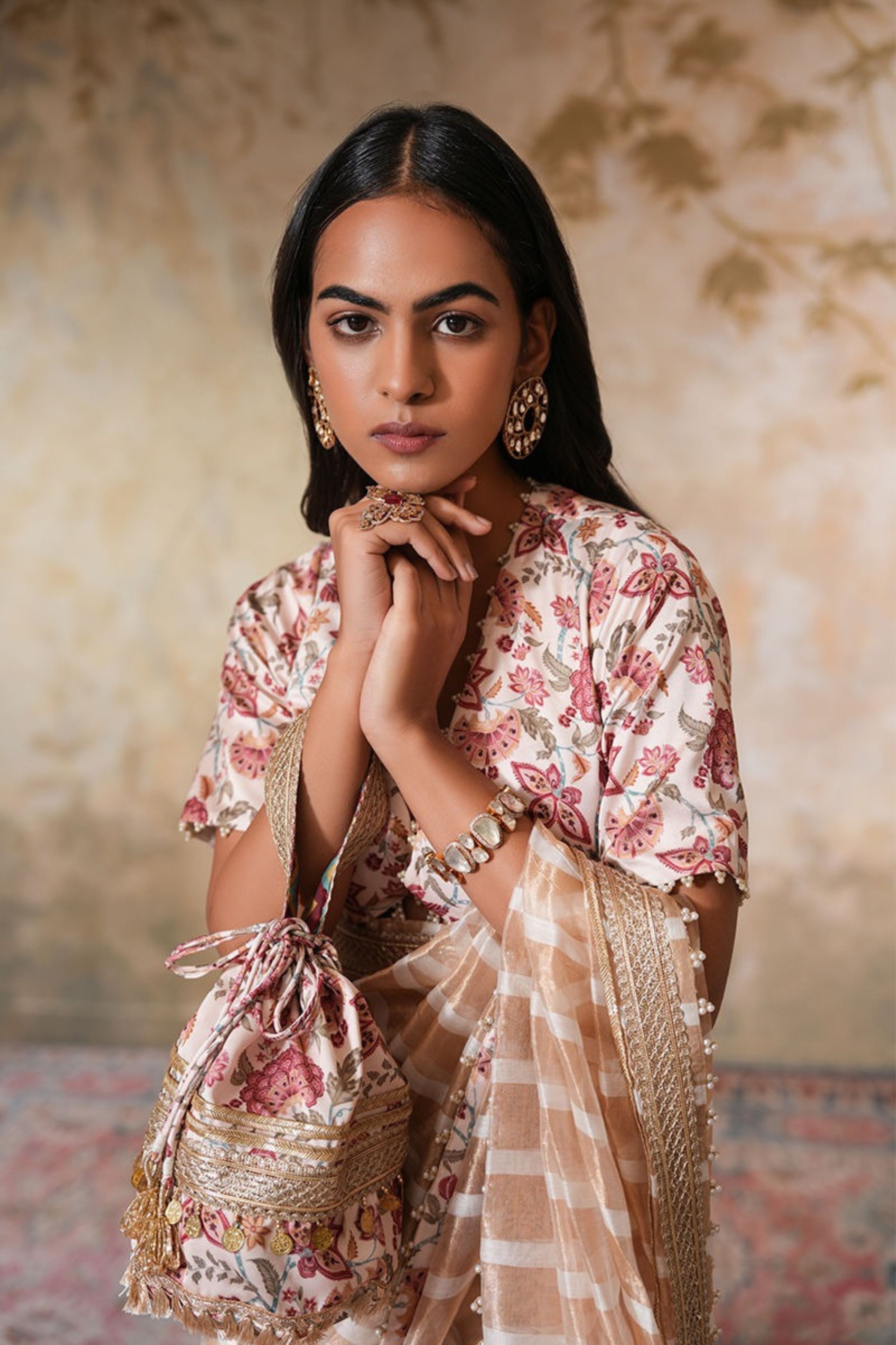 Zarina Pearl Saree with Blouse