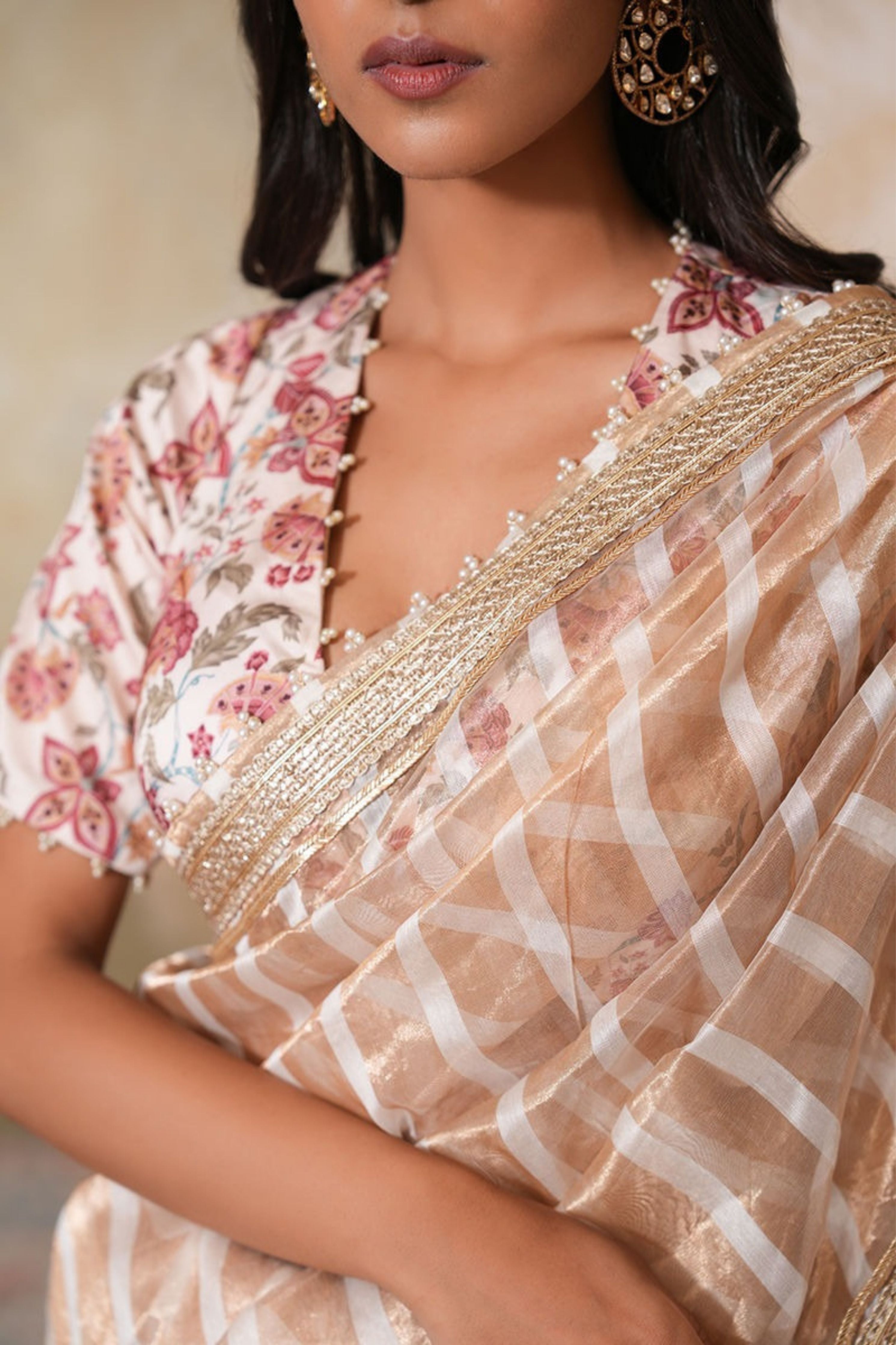 Zarina Pearl Saree with Blouse