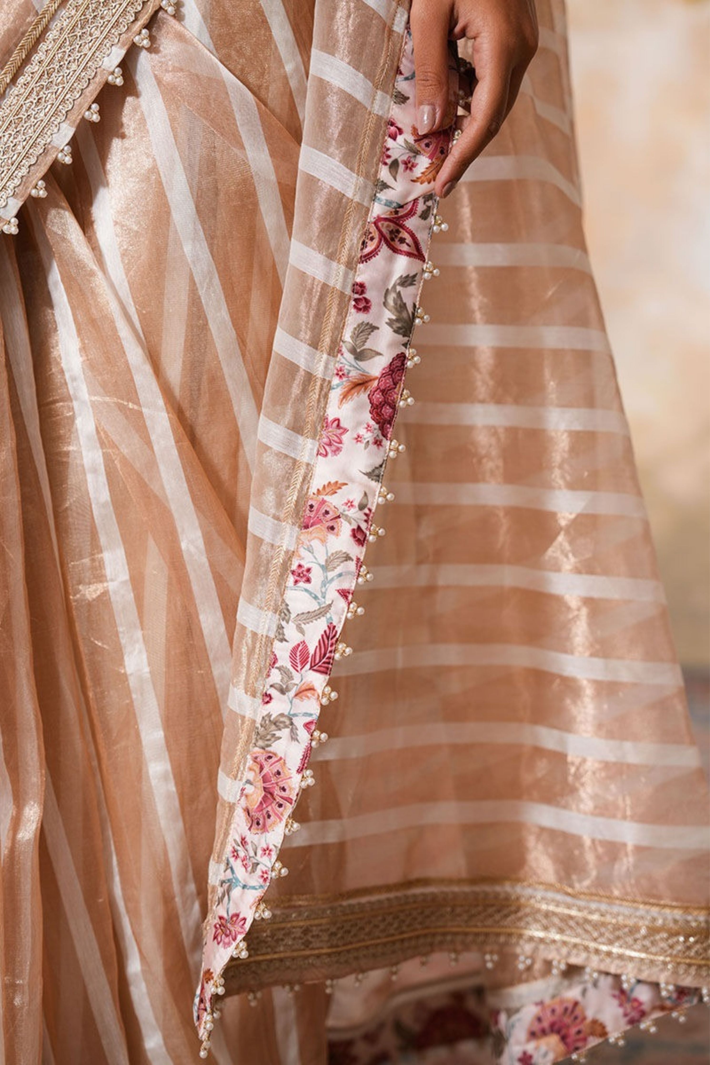 Zarina Pearl Saree with Blouse
