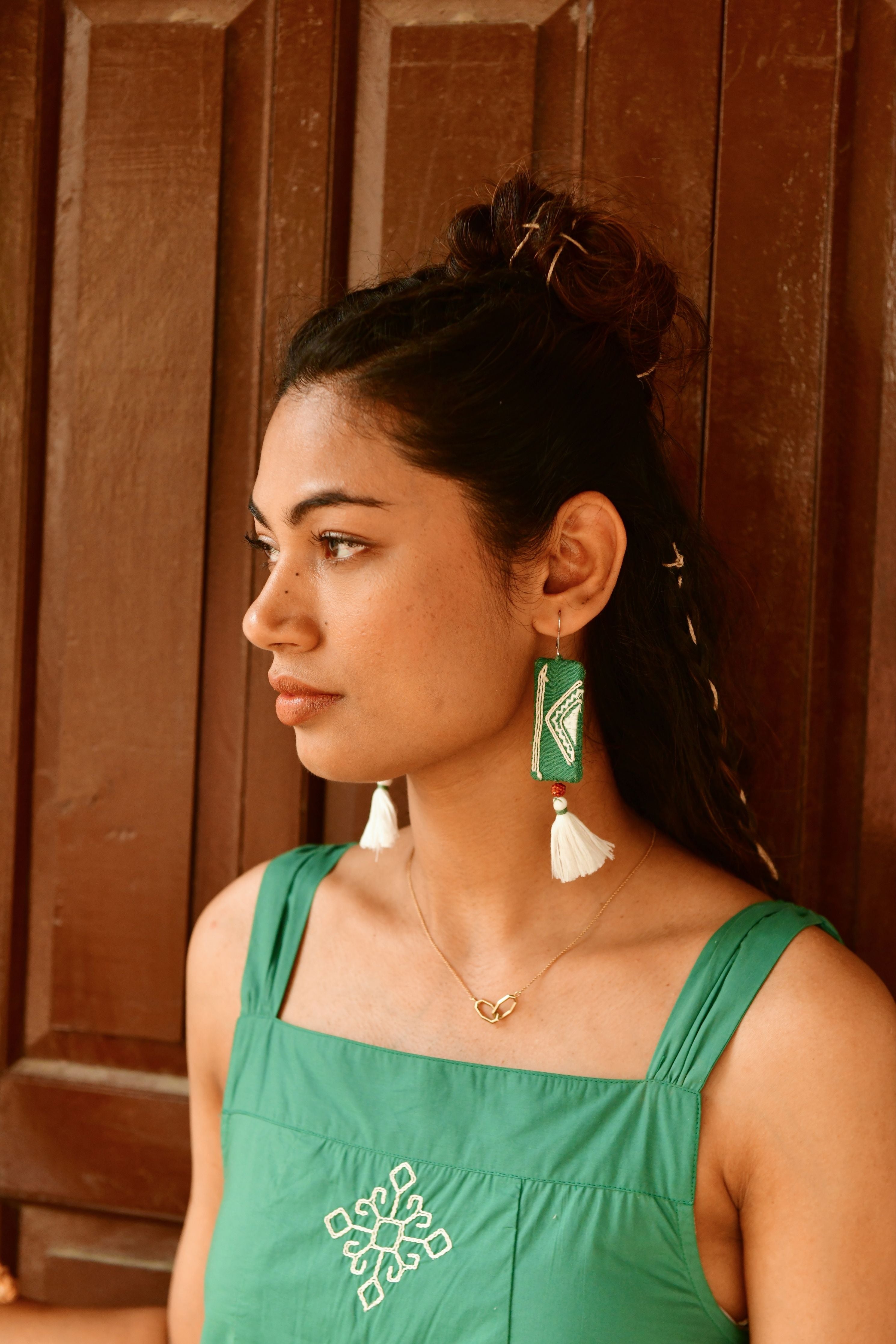 Zuri Green Embroidery Dress
