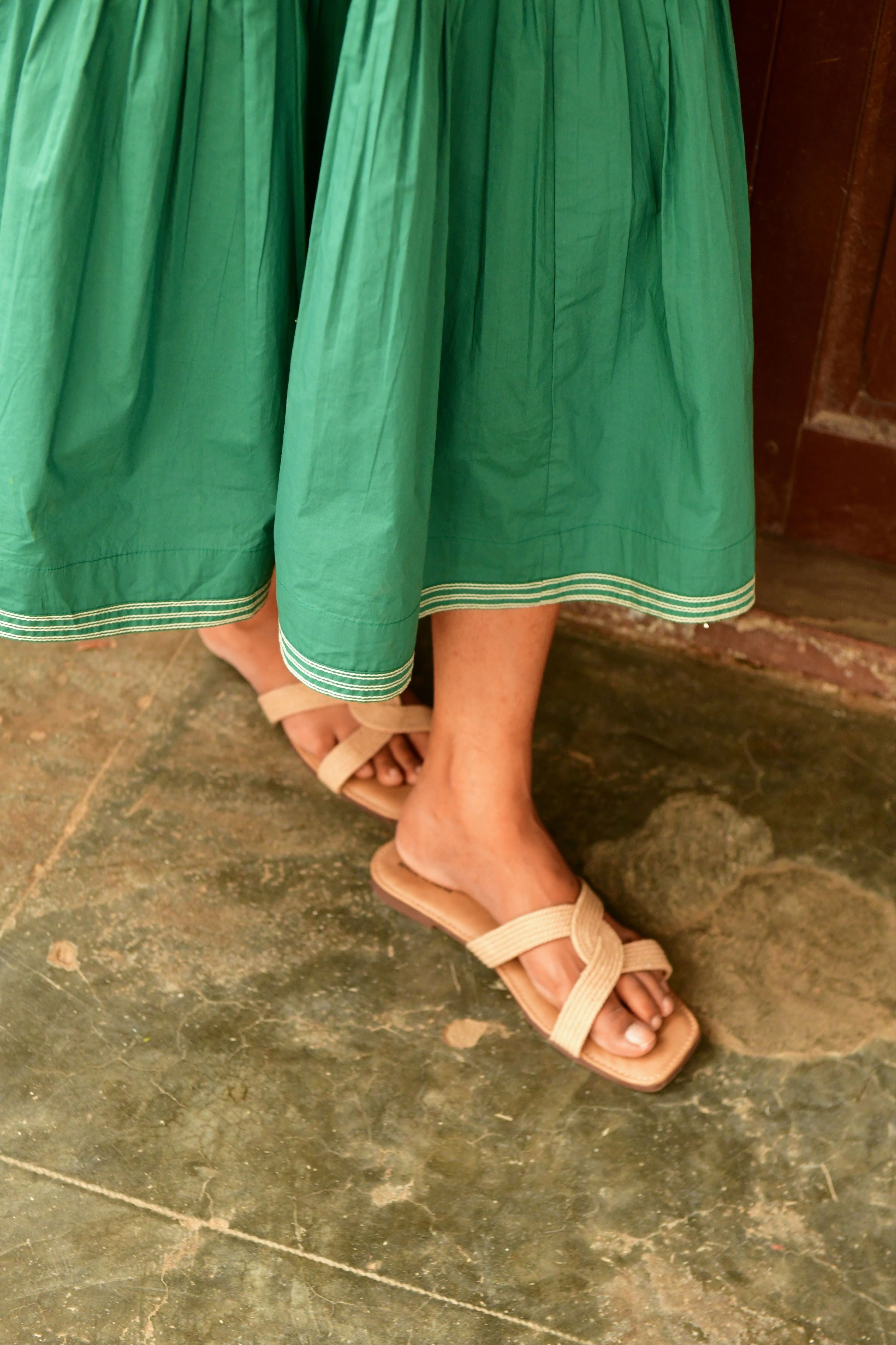 Zuri Green Embroidery Dress