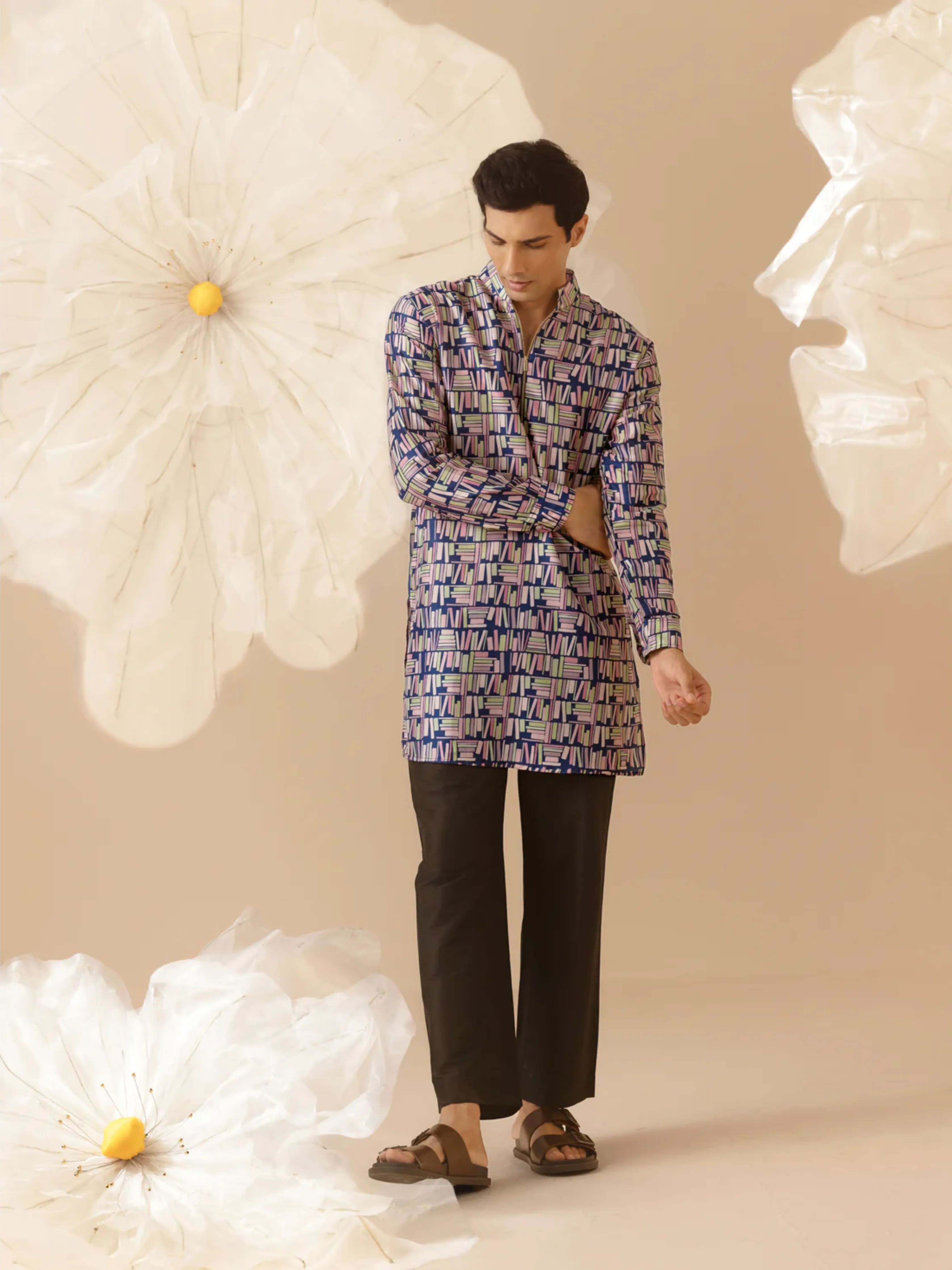 Midnight Library Silk Kurta